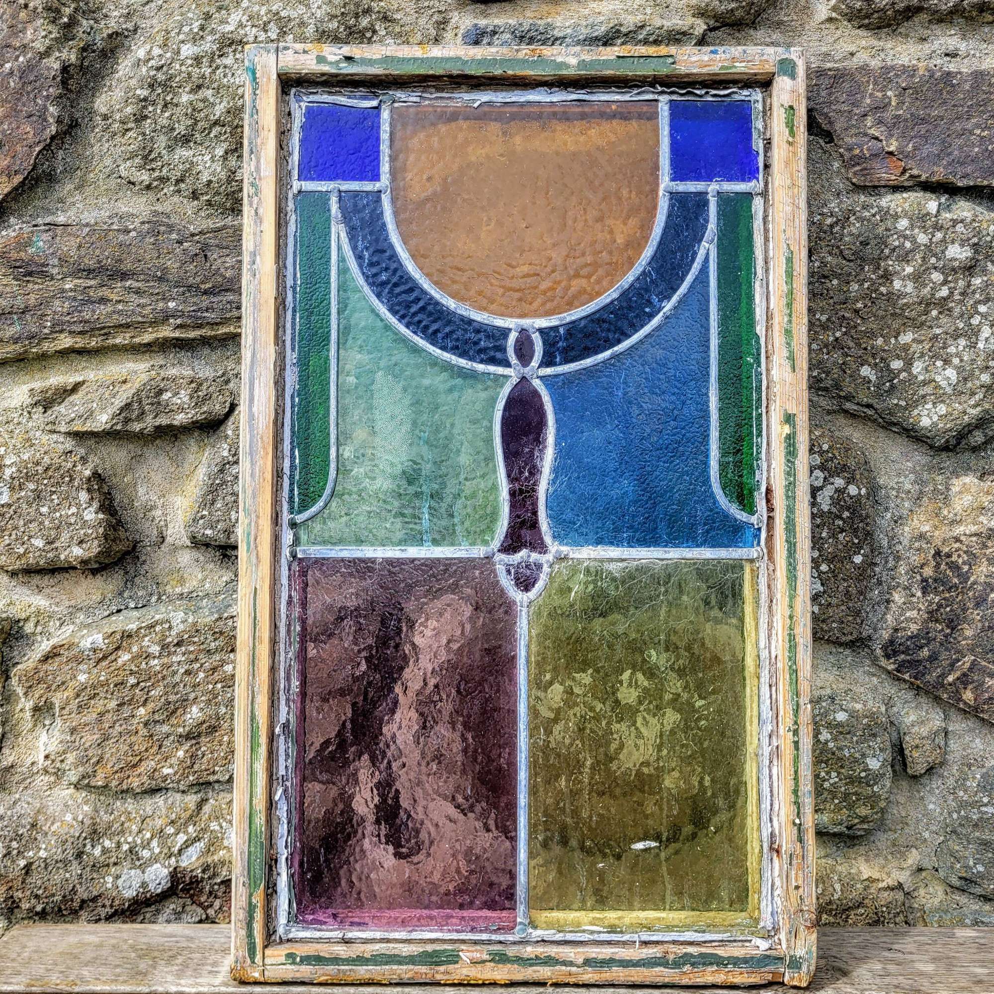 Early 20th century stained glass panel