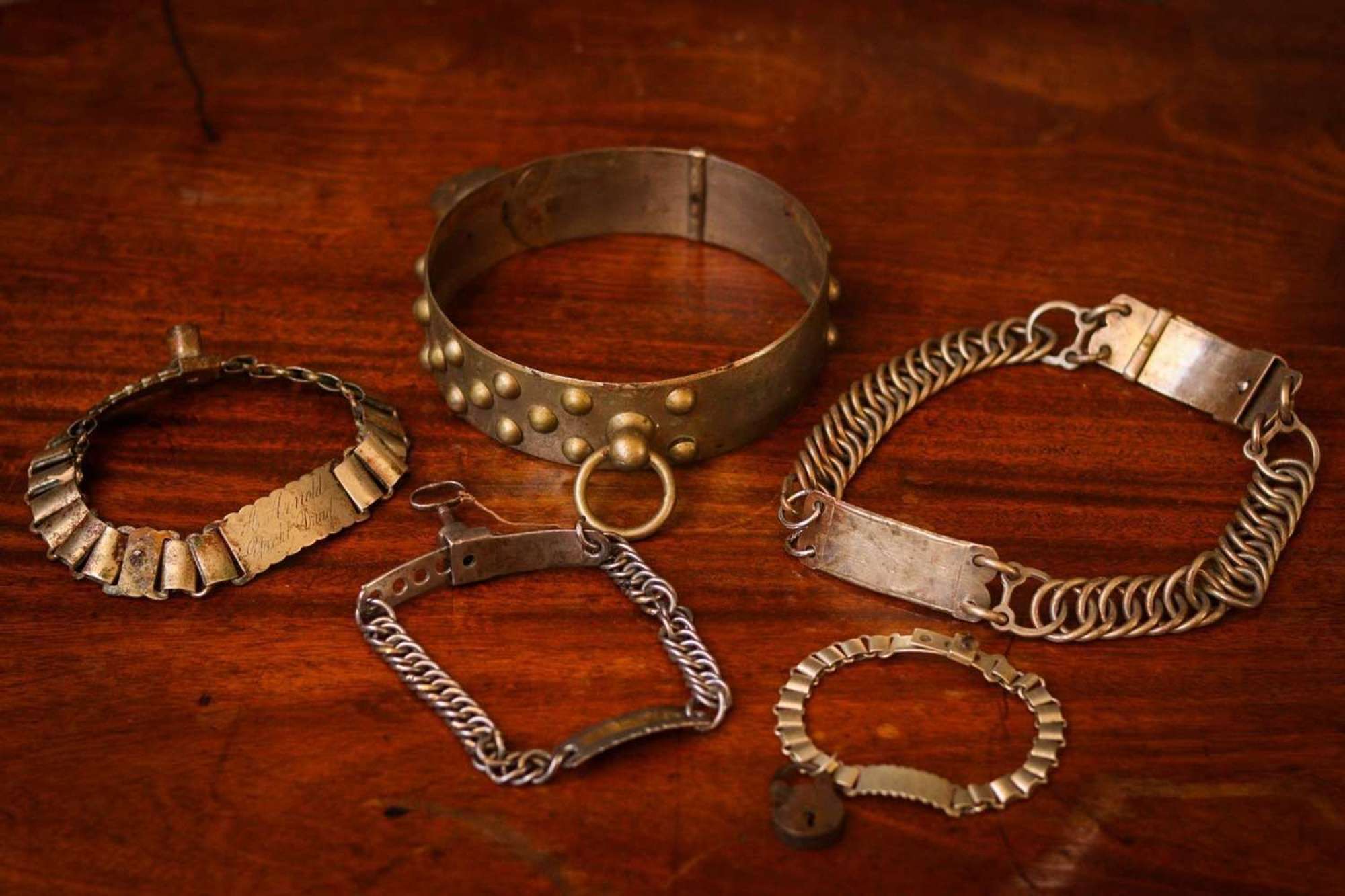 Collectors Set of Five Victorian Dog Collars