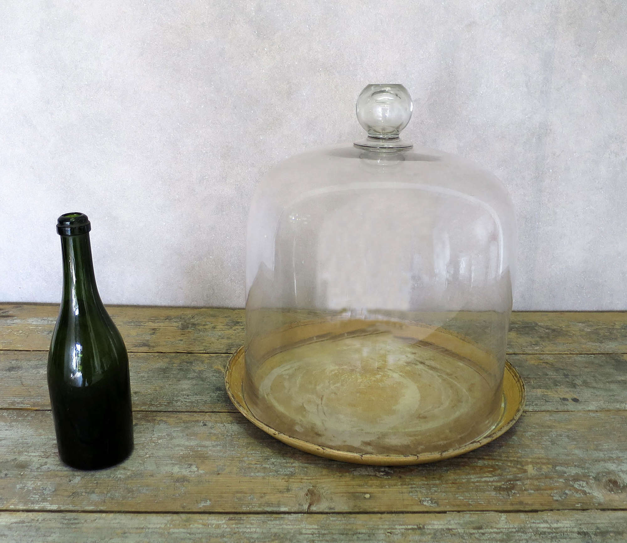 Huge and Rare 19th c glass Cheese Bell - circa 1870