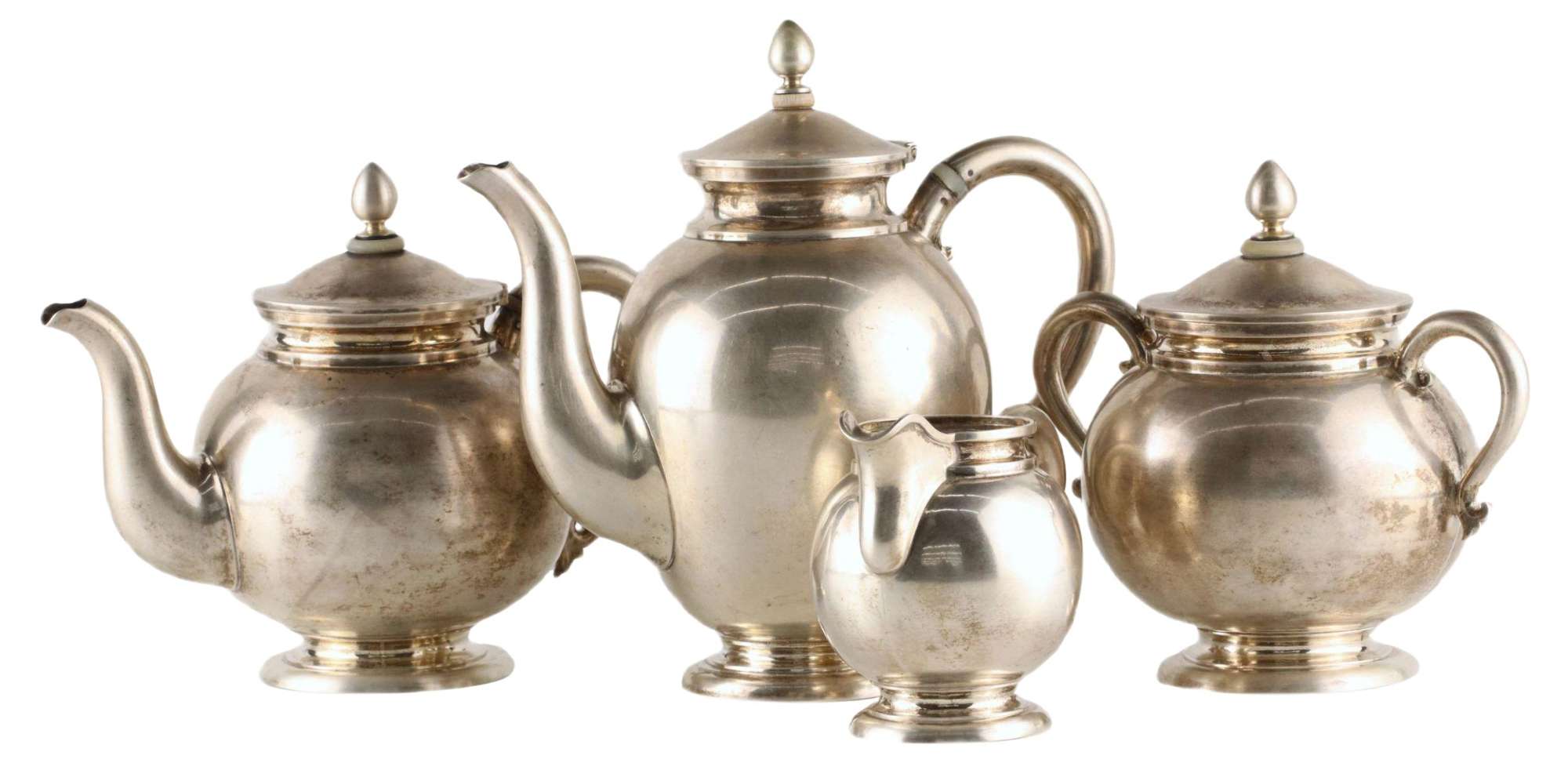 Russian Silver Tea Set from Sever Alexander Saint-Petersburg, Set of 4