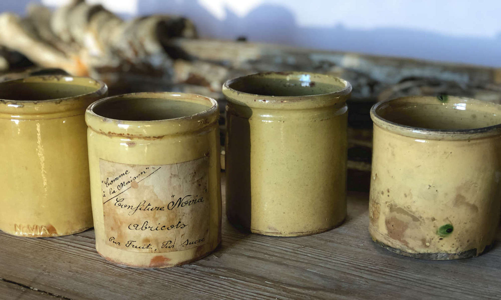Small French Yellow glazed terracotta jars - circa 1900