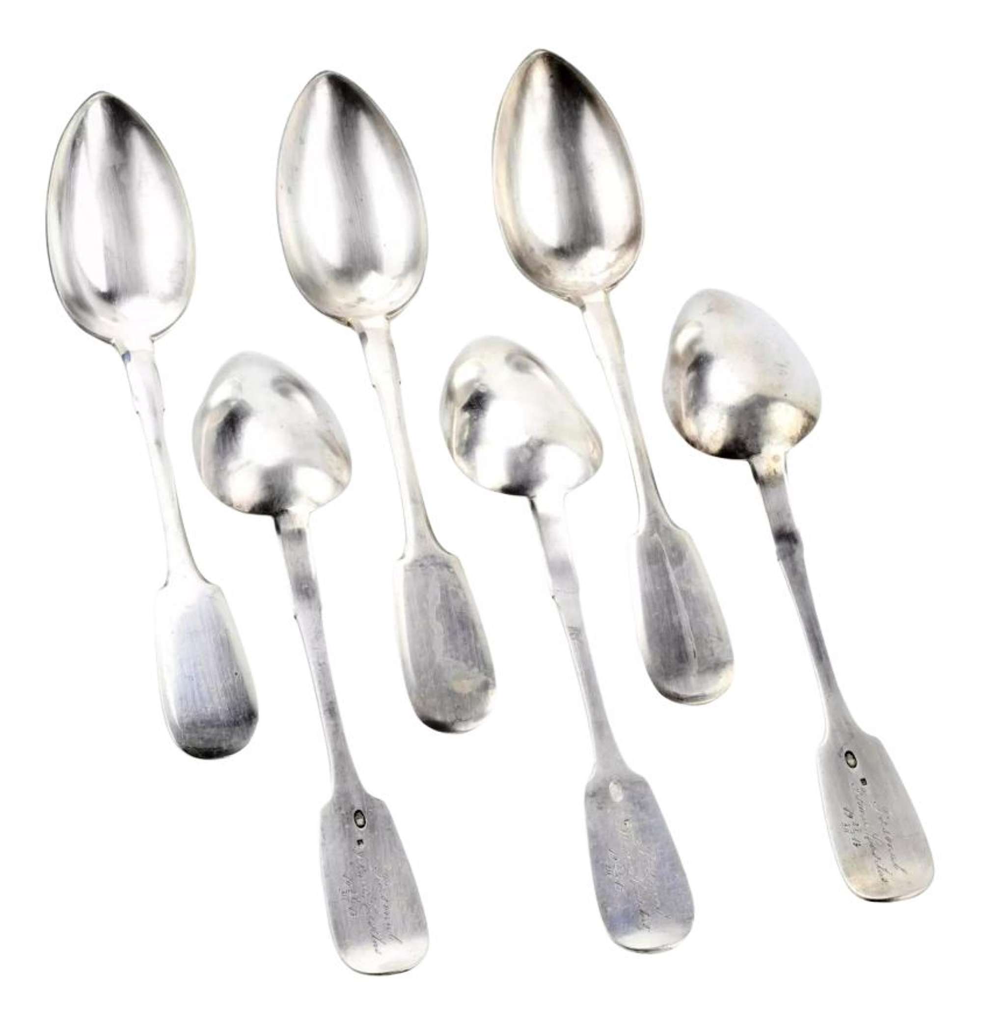 Russian Silver Tablespoons, Set of 6