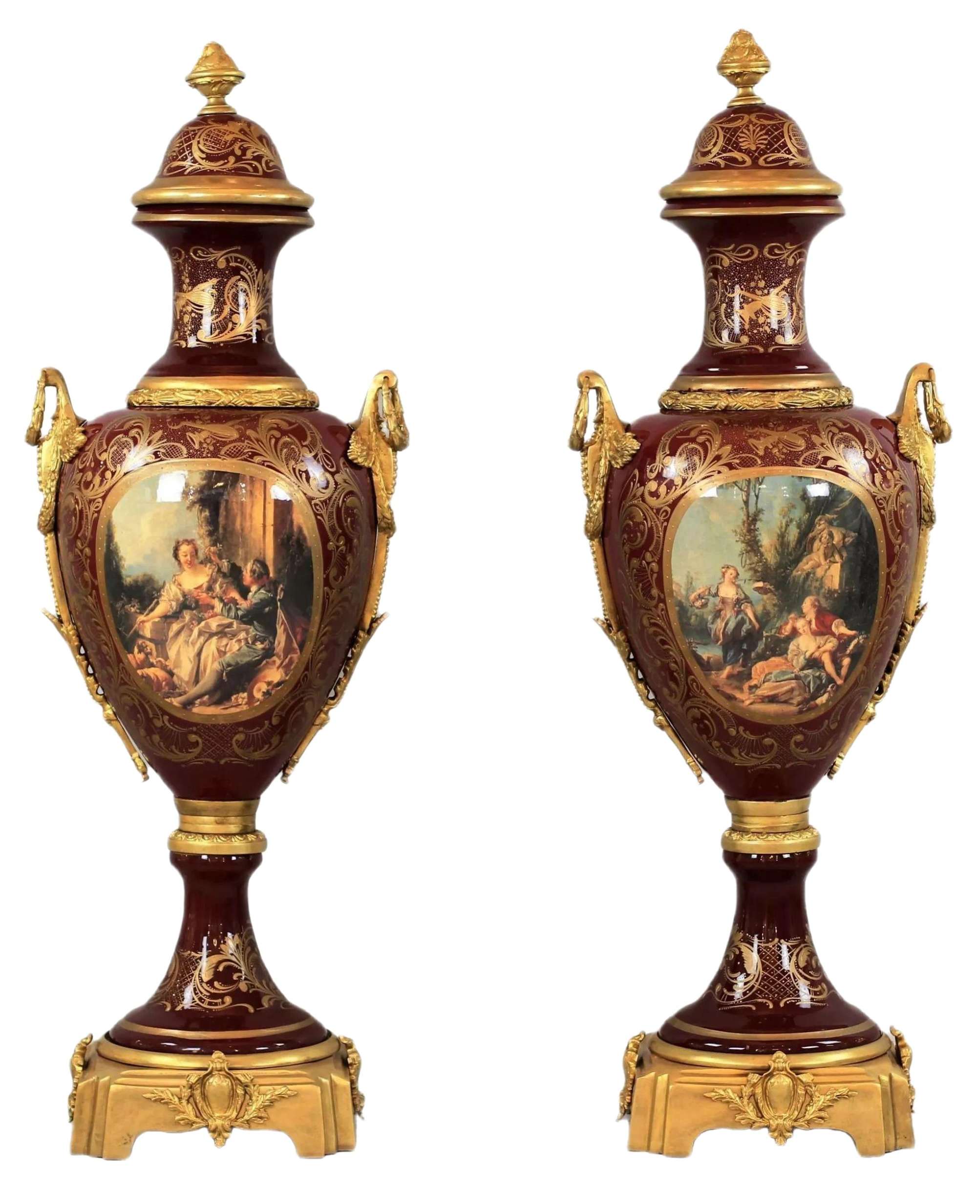 Floor Vases in the Style of Sevres, Set of 2