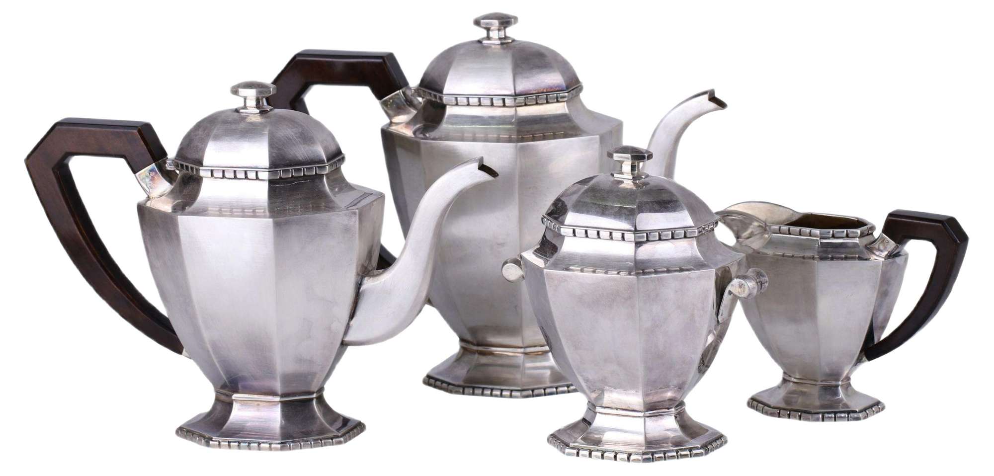 Art Deco Silver Tea and Coffee Set, Set of 4
