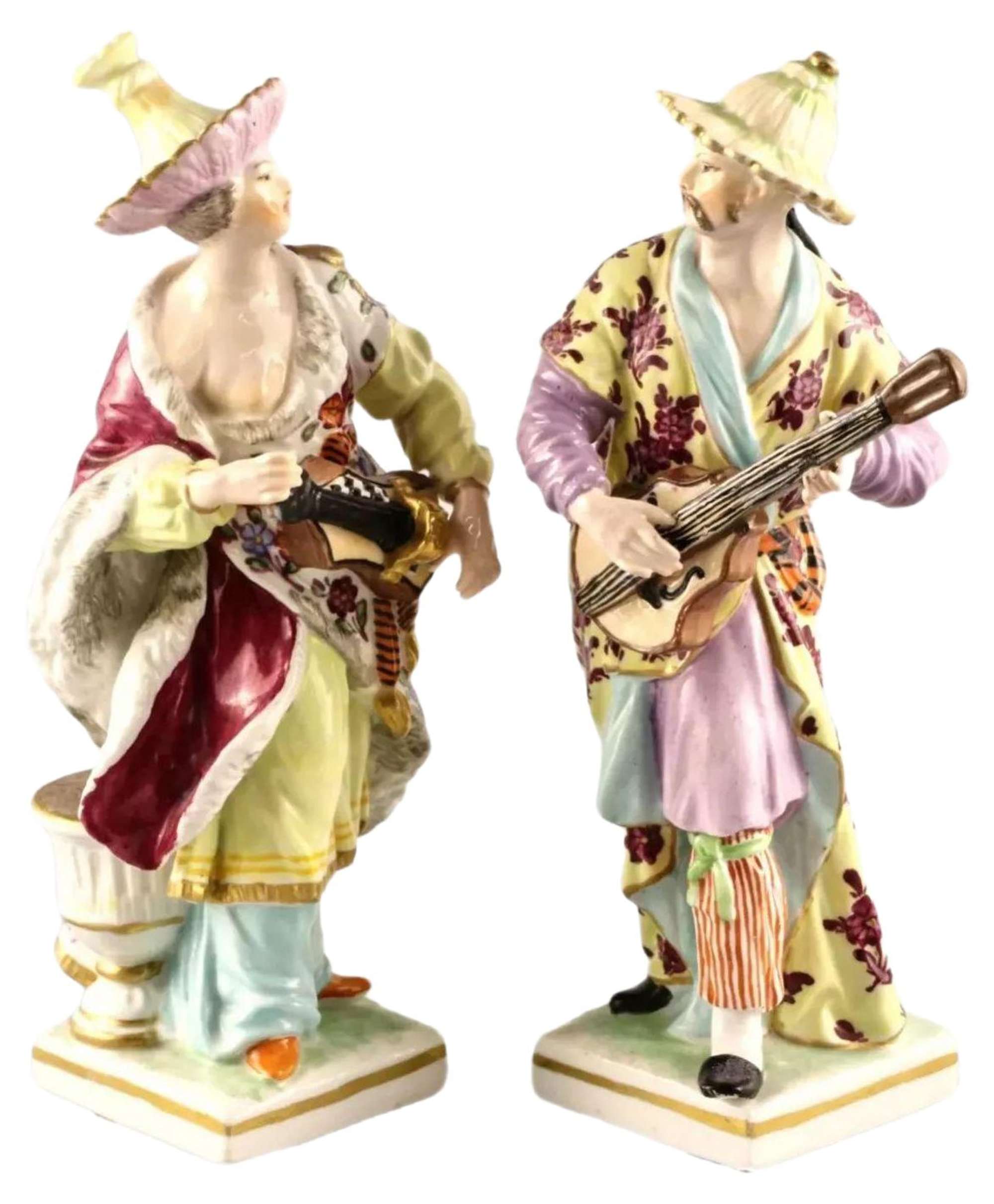 Porcelain Musicians from KPM, Set of 2