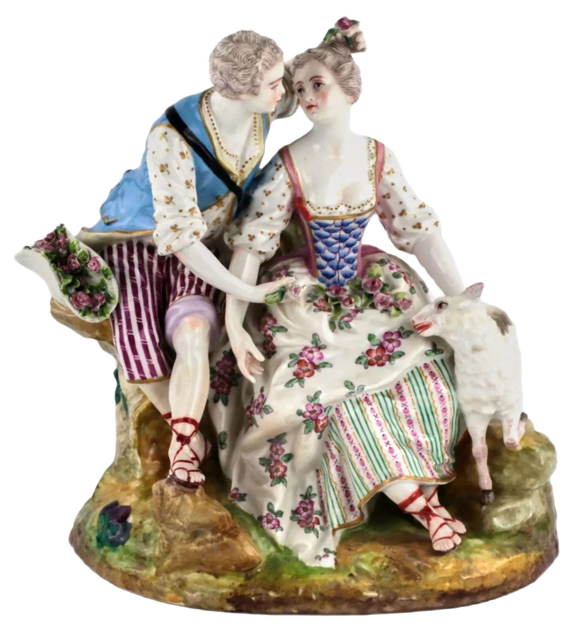 Porcelain Composition Couple in Love from Meissen