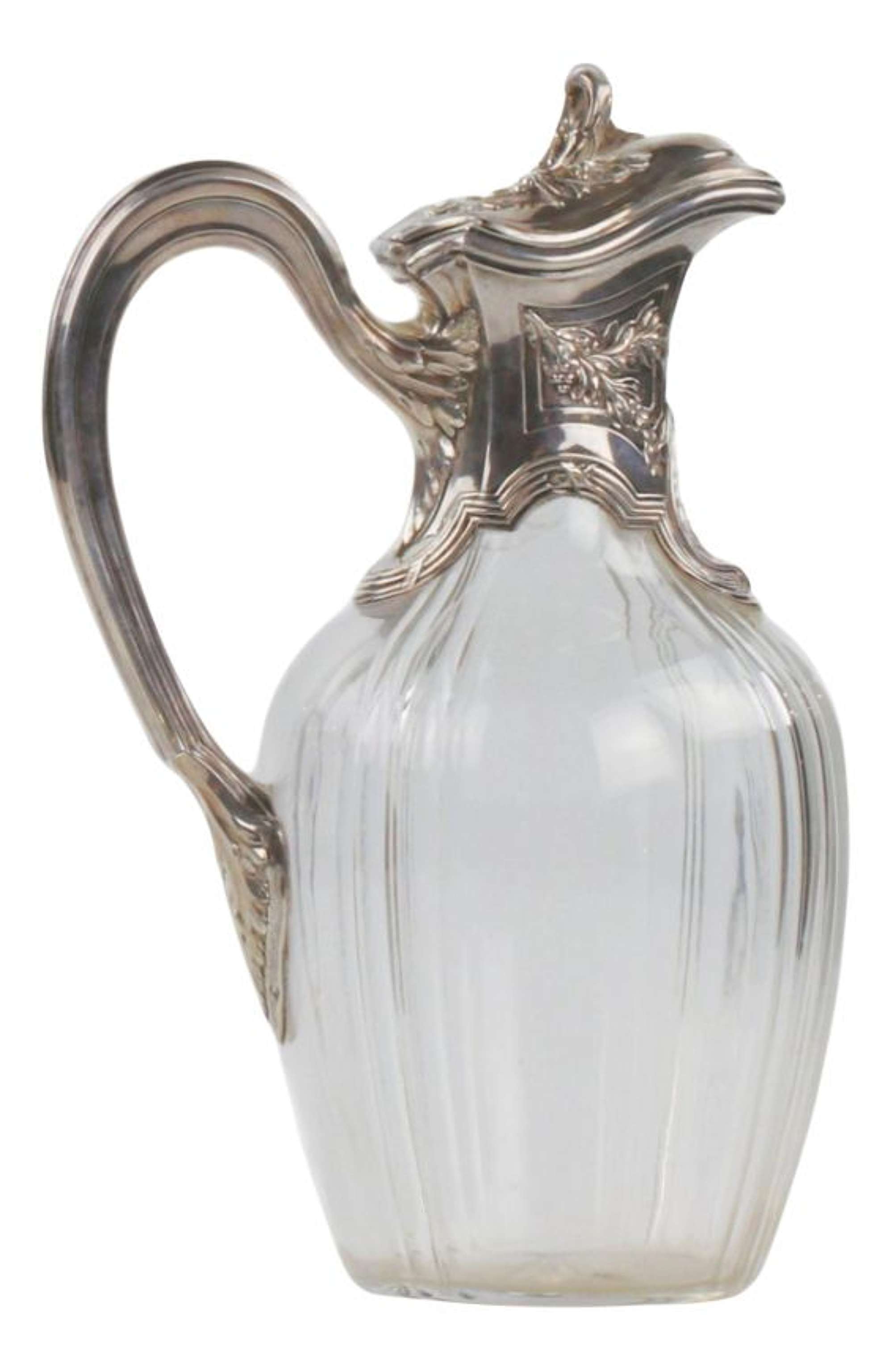 Crystal Jug with Silver Top, France, Early 20th Century