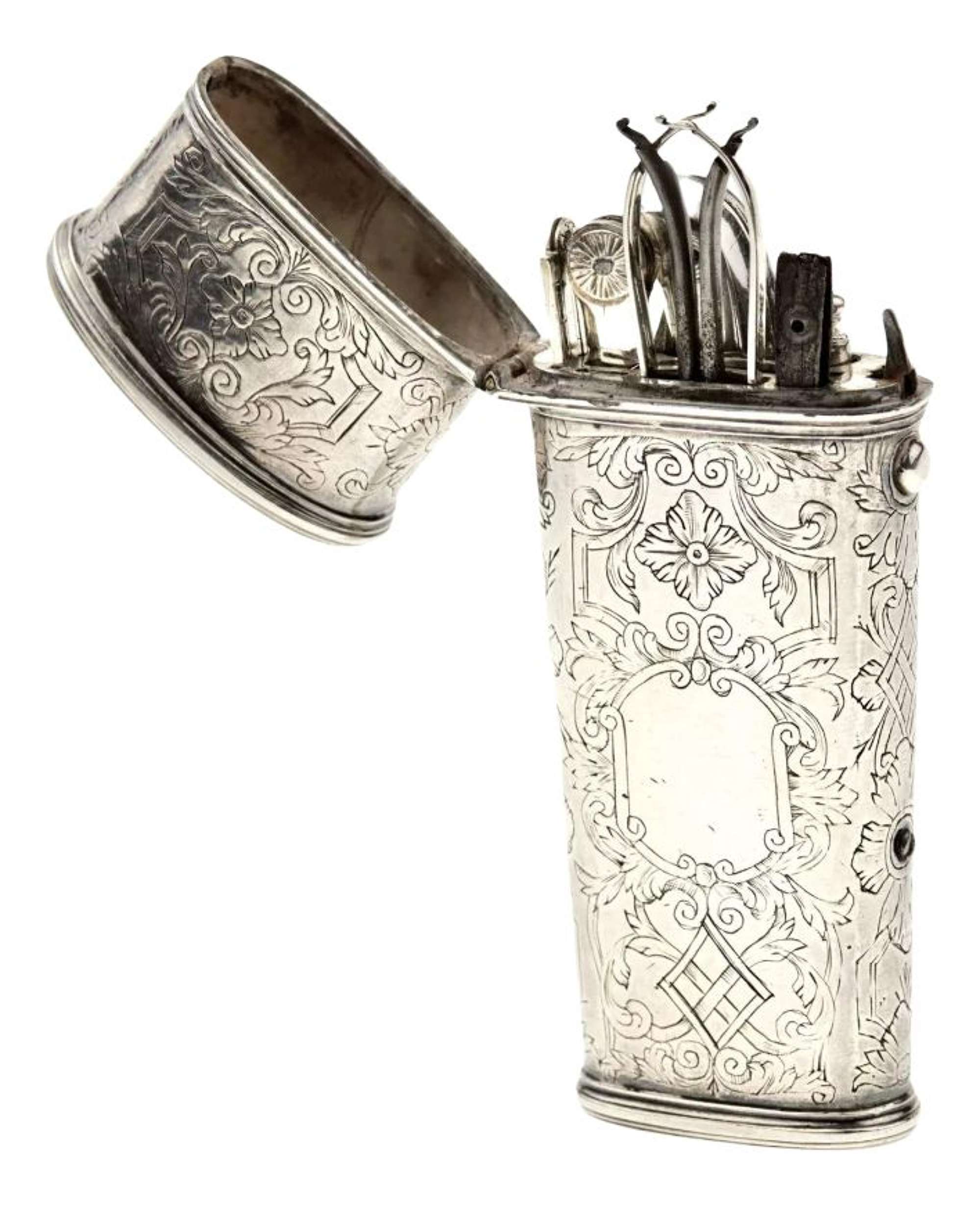 18th Century Silver Travel Toilet-Case