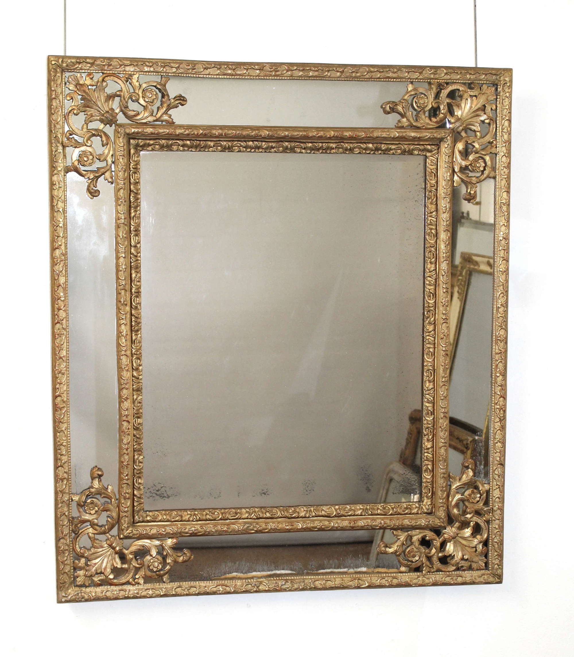 18th century French giltwood margin mirror