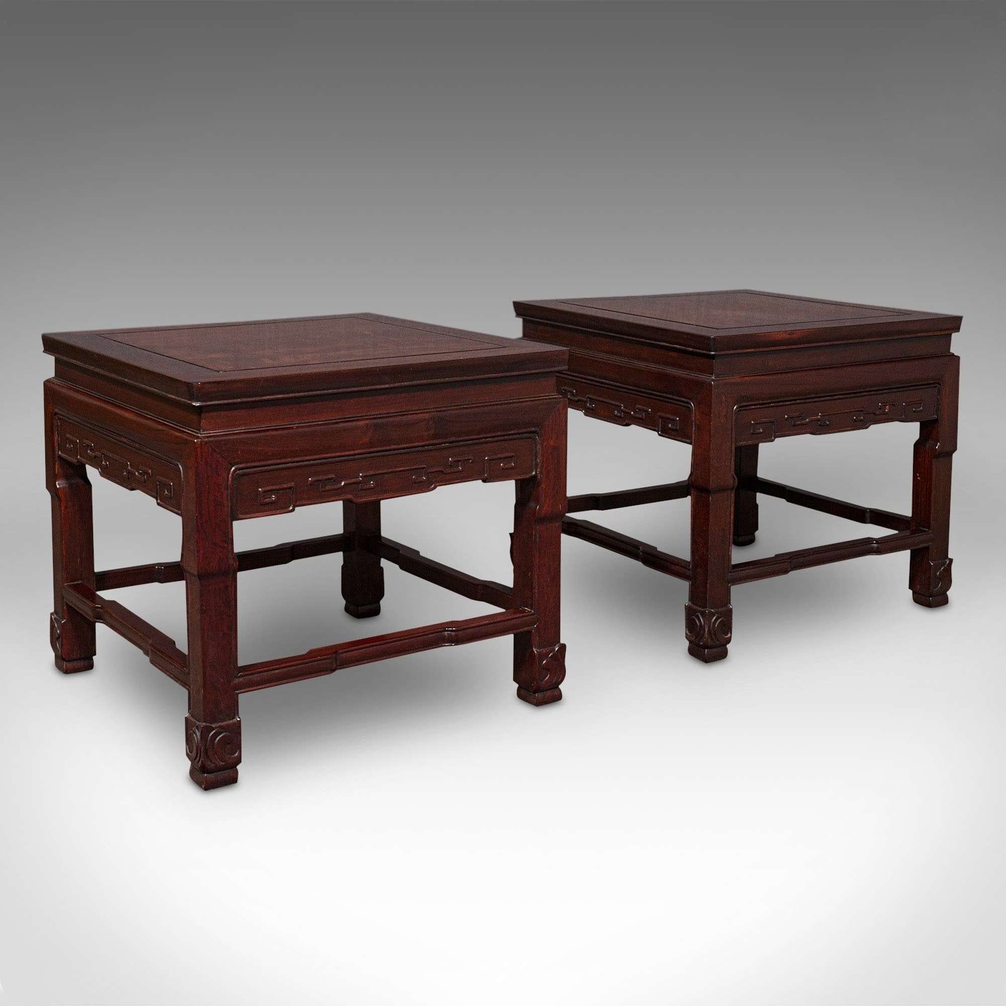 Pair Of Vintage Bedside Tables, Oriental, Nightstand, Side, Coffee, Art Deco