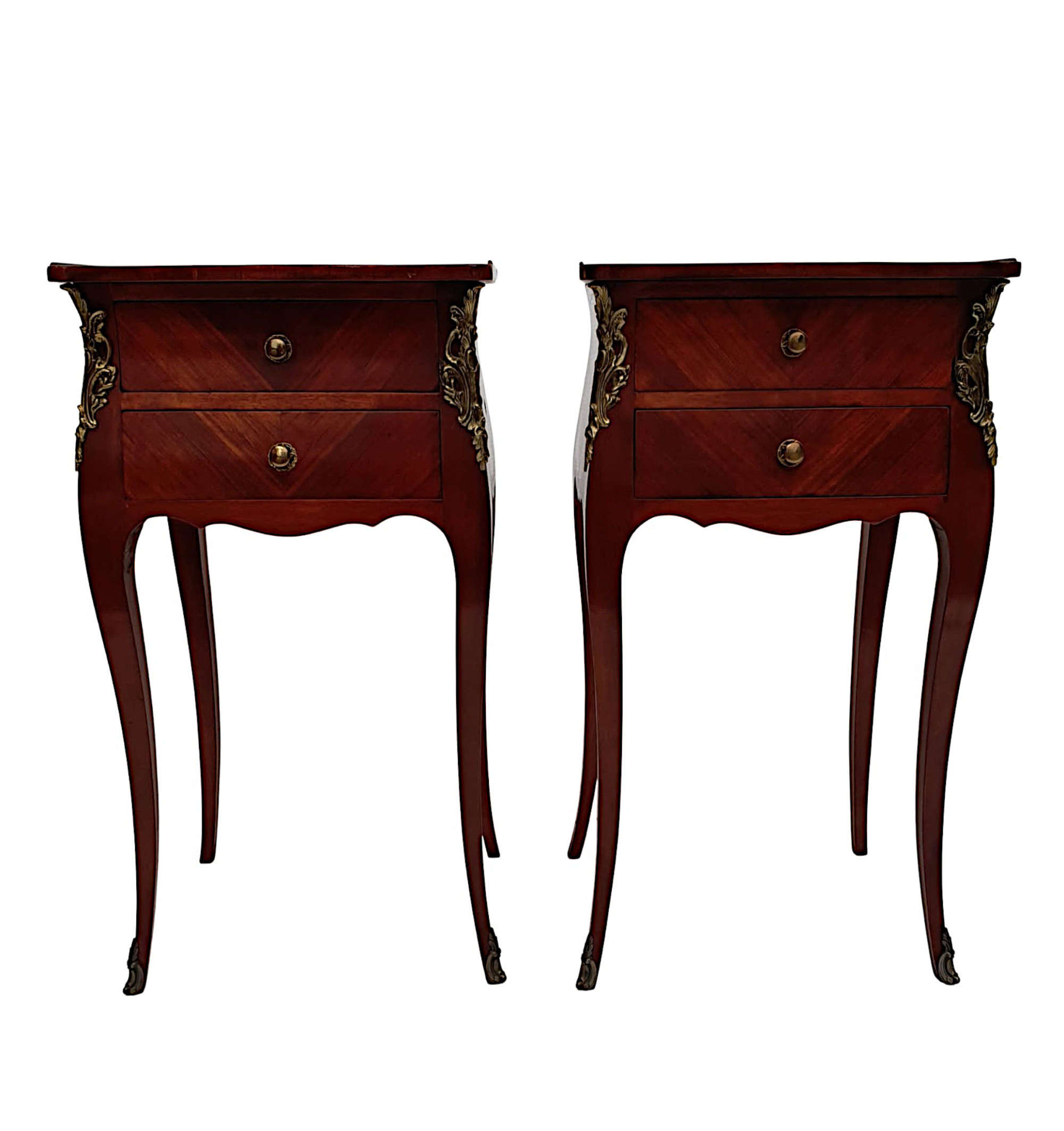 A Gorgeous Pair of 19th Century Kingwood Bedside Chests