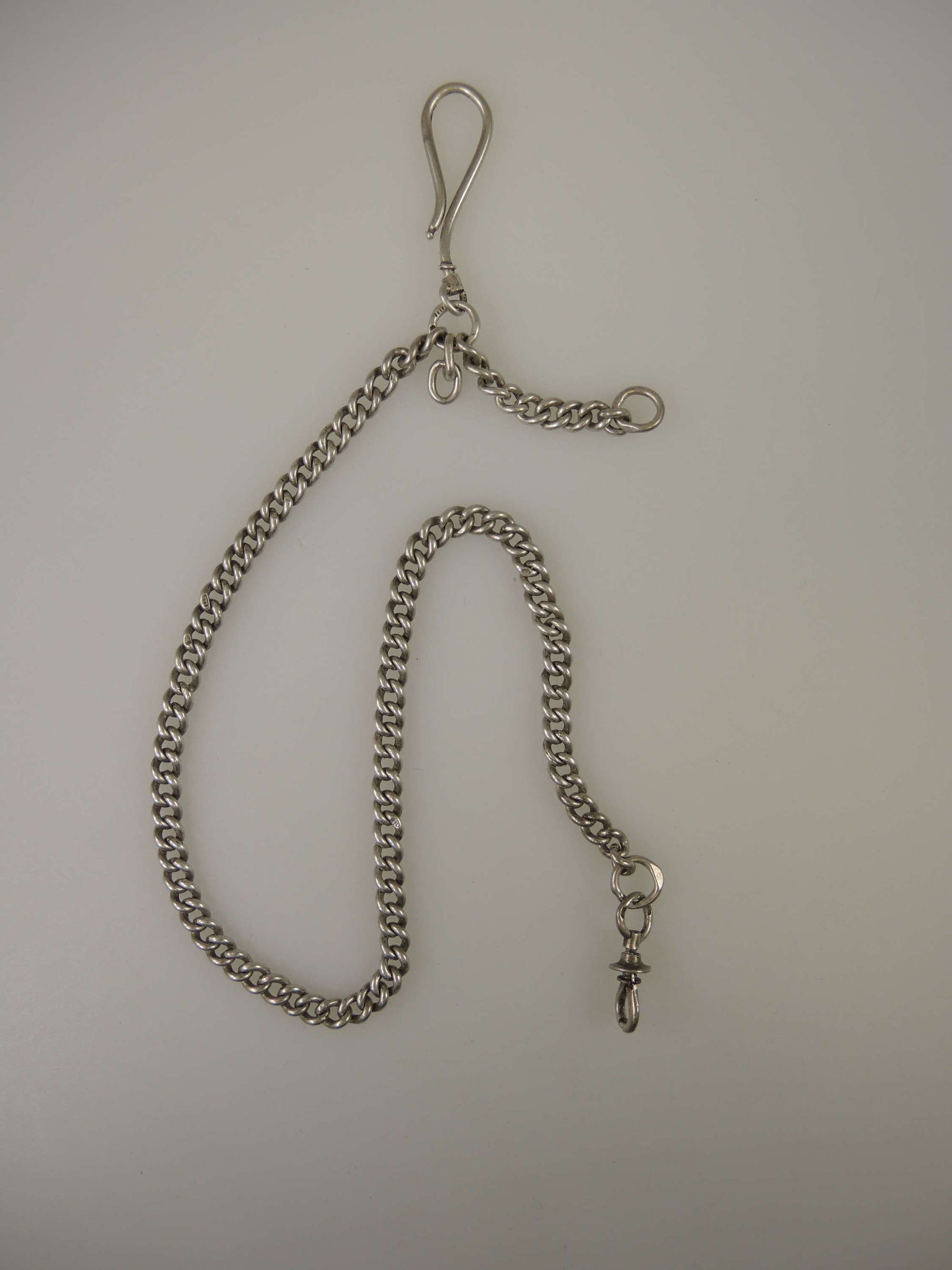 Good quality Victorian silver watch chain c1890