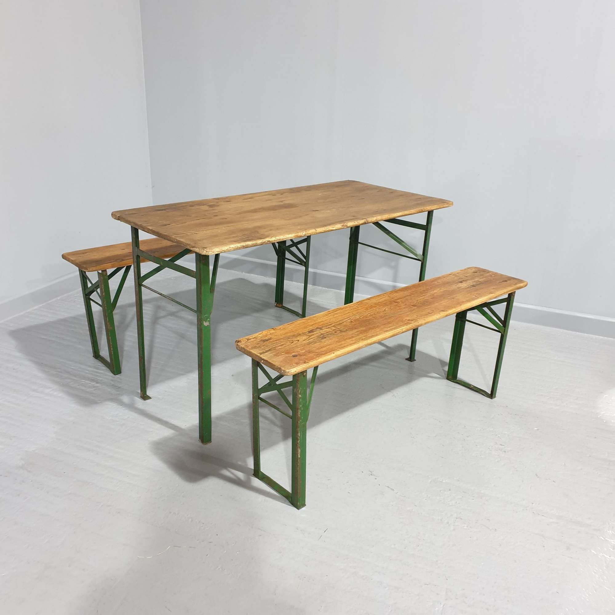 Small Pine Kitchen Dining Table And Benches