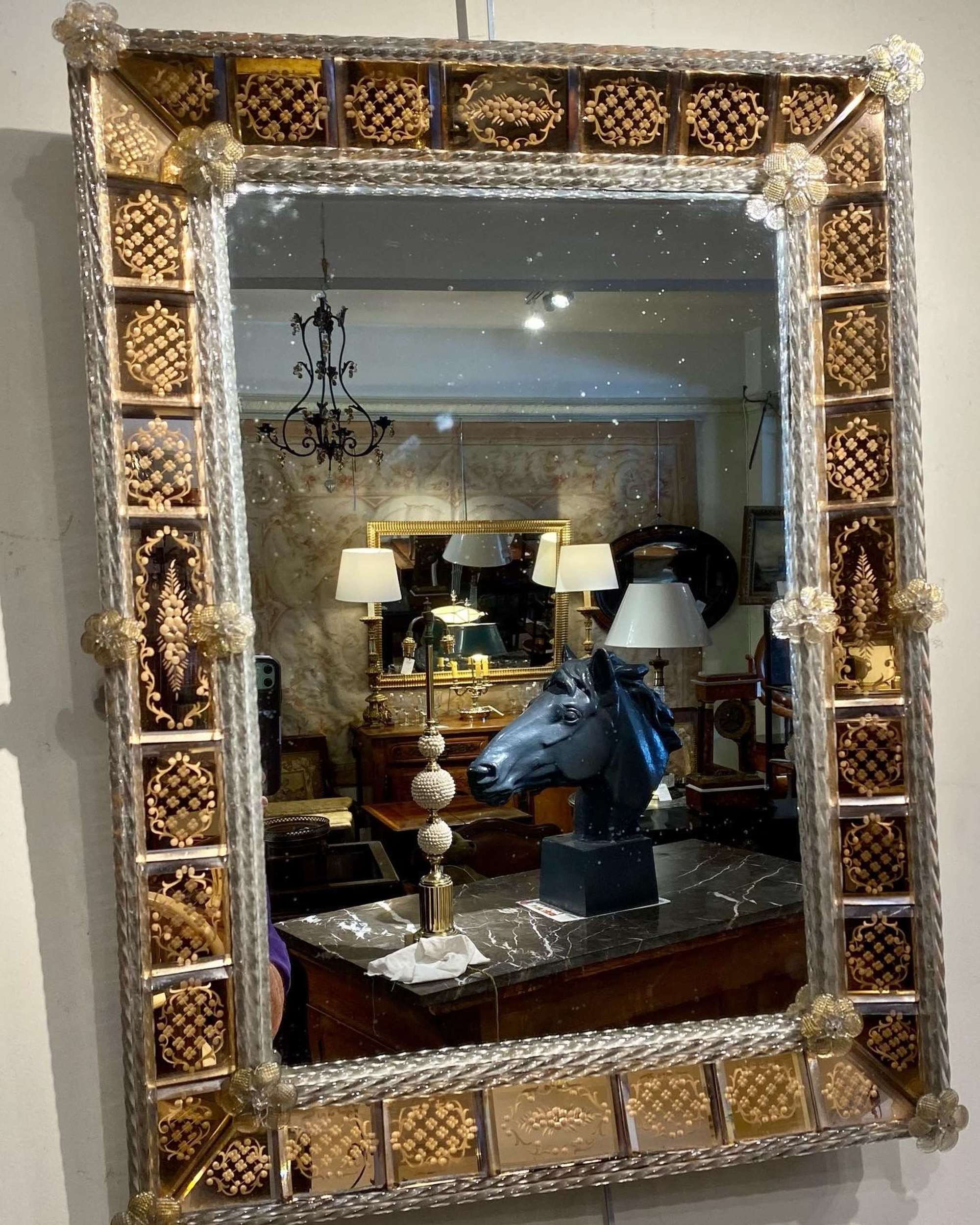 Etched Venetian mirror