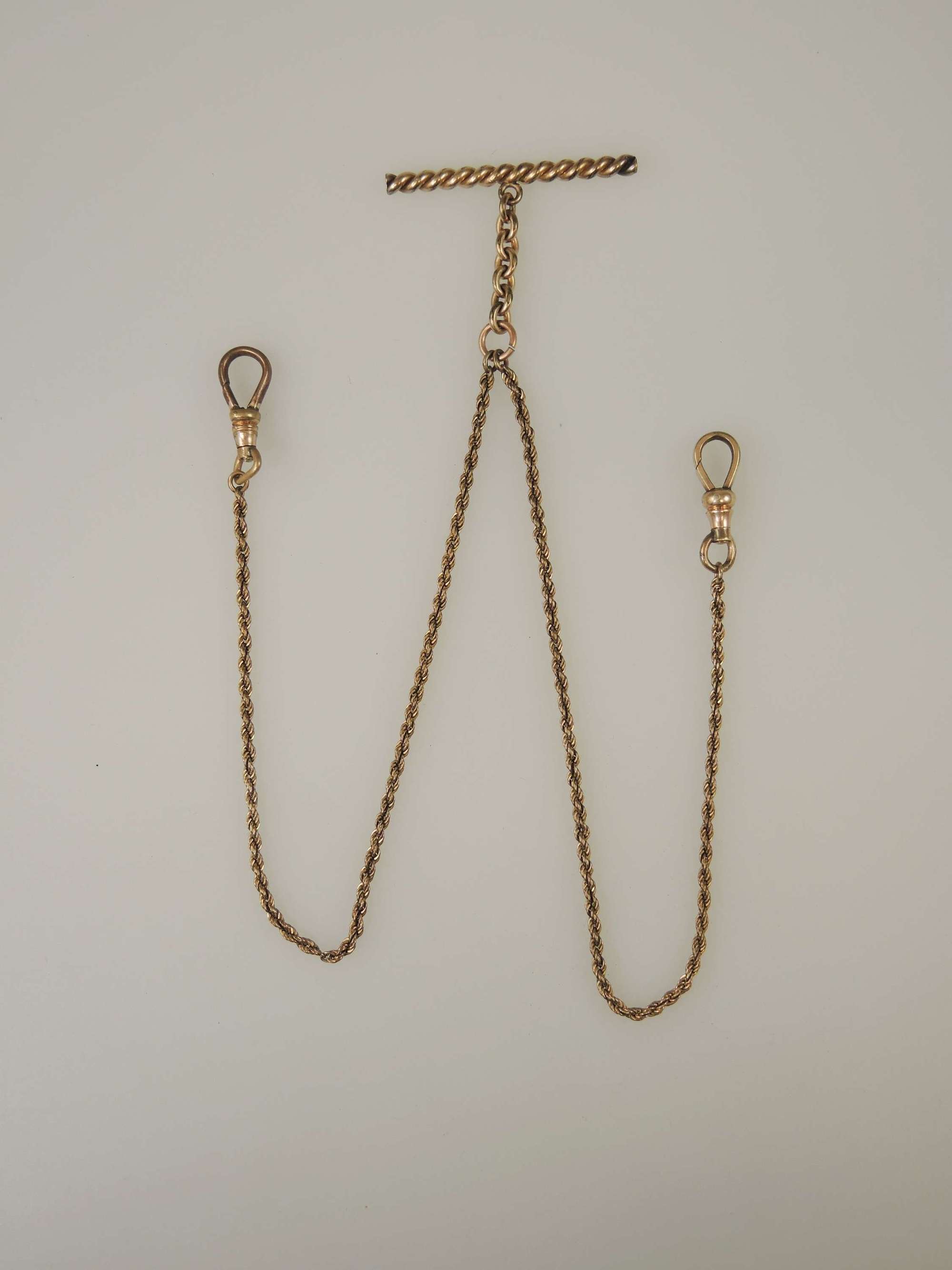 Victorian gold plated double watch chain c1890