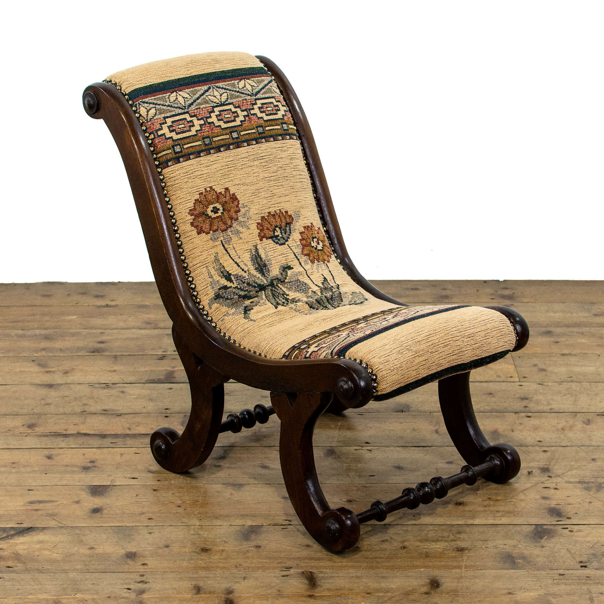 Victorian Upholstered Nursing Antique Chair