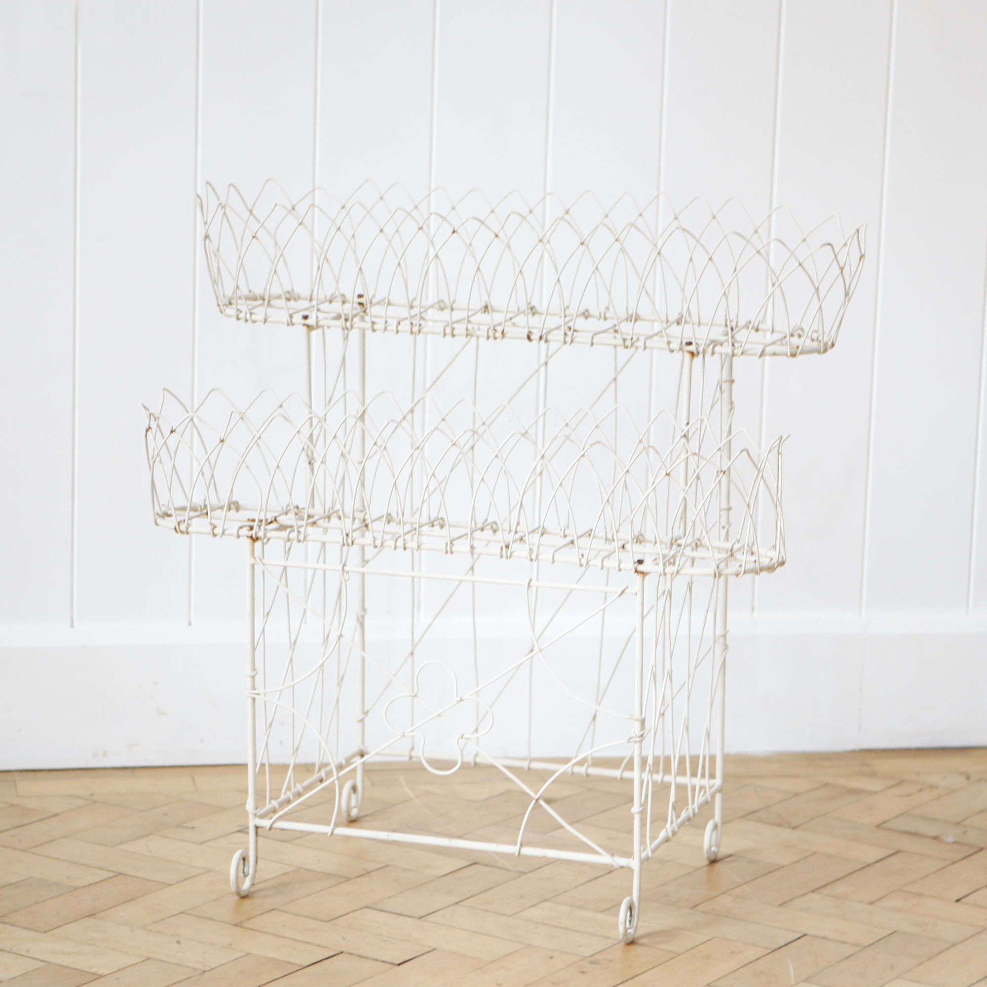 A Good Quality Wirework Two Tiered Plant Stand.