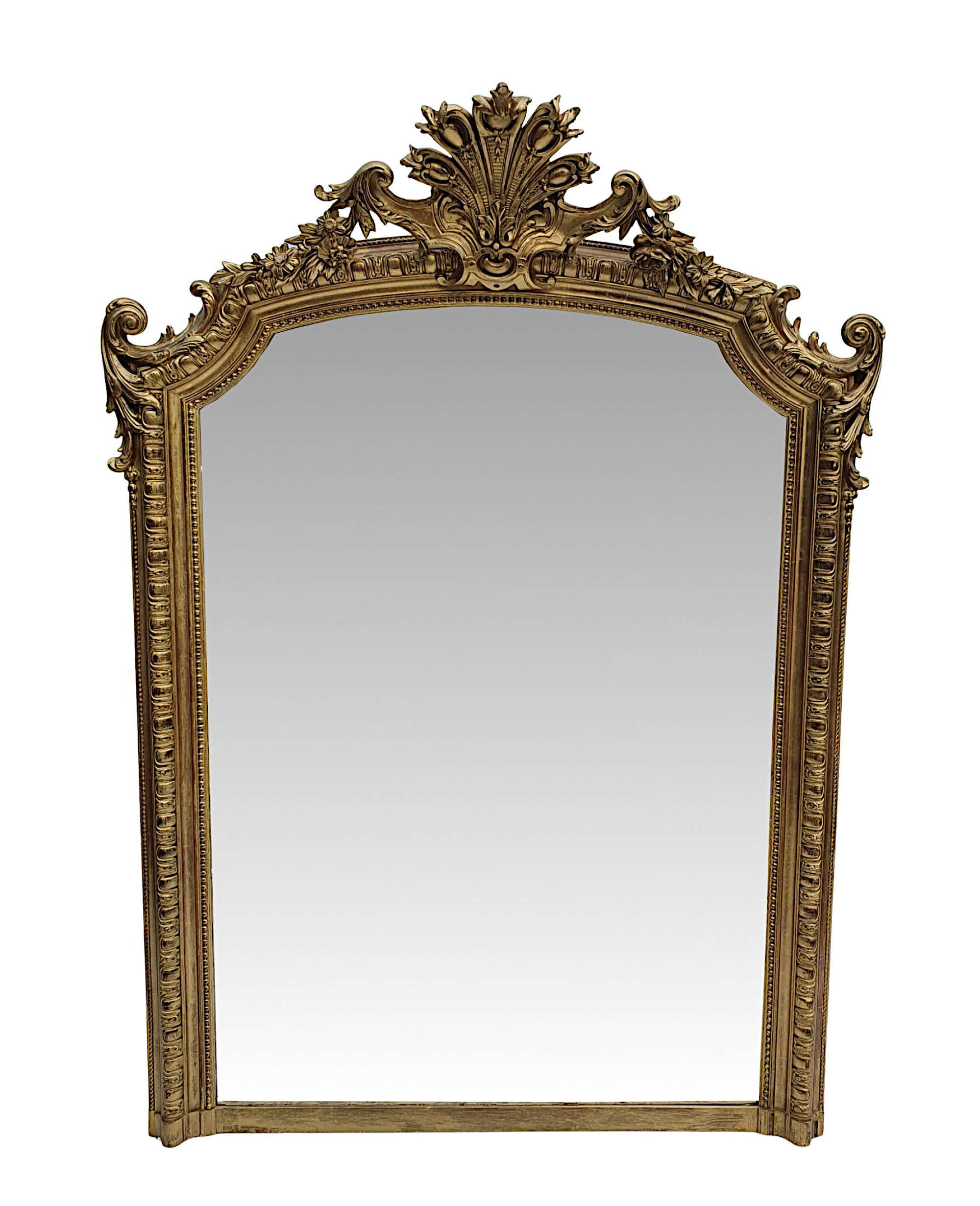 A Superb 19th Century Giltwood Overmantle Or Hall Antique Mirror