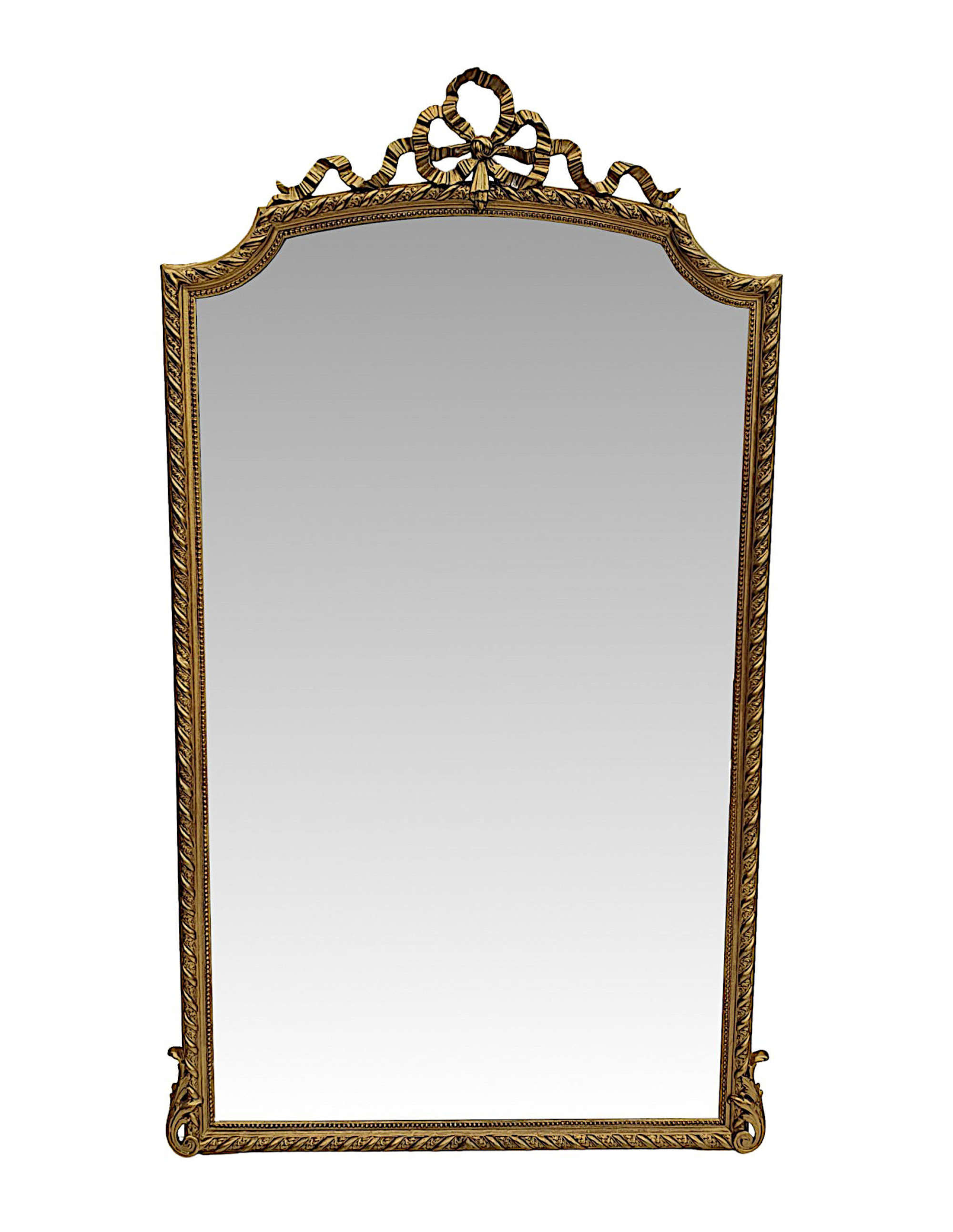 A Very Fine 19th Century Giltwood Leaner or Hall or Overmantle Mirror