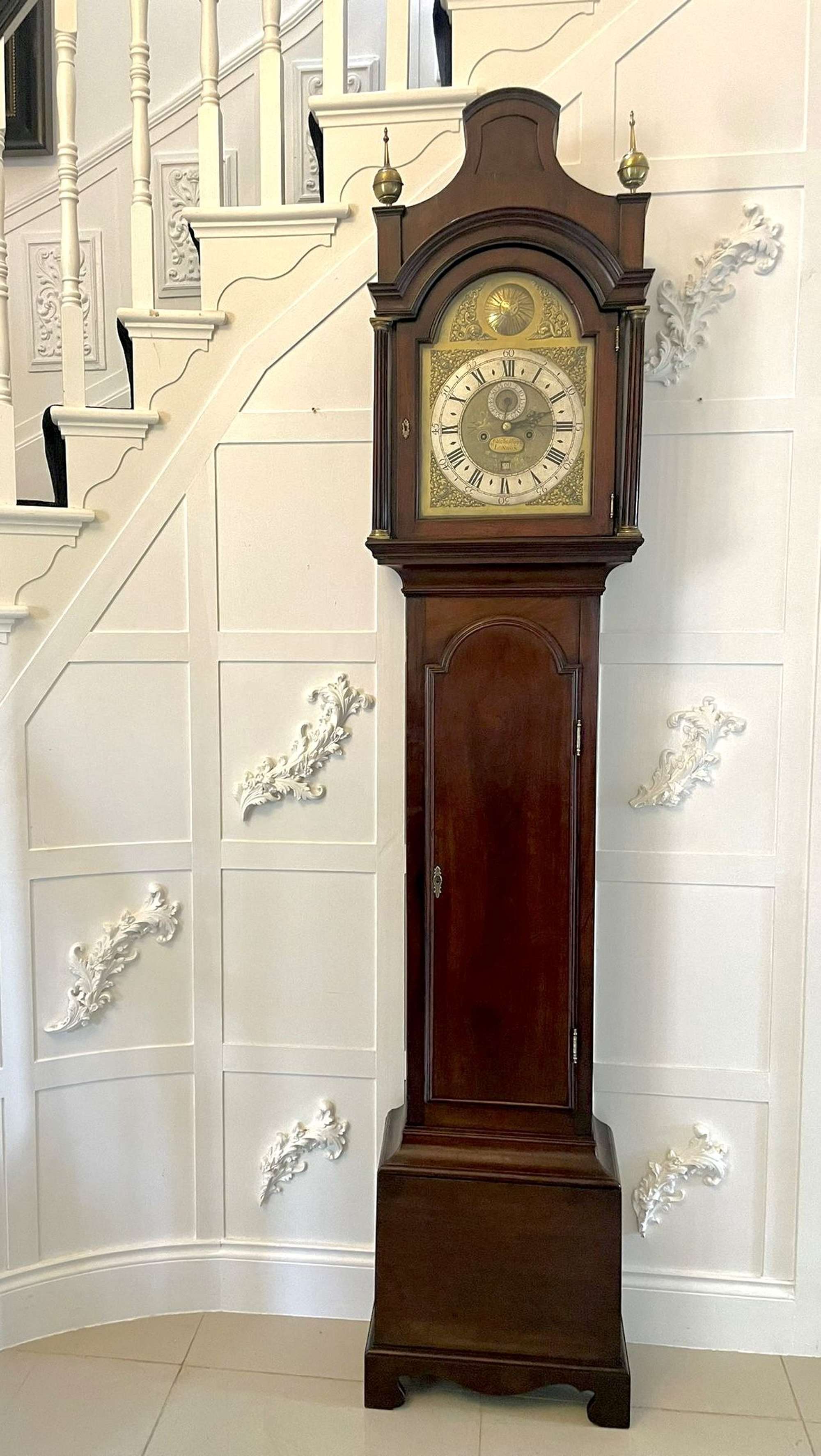 Fine Antique George Iii Mahogany Longcase Clock Signed Charles Shuckburgh, London