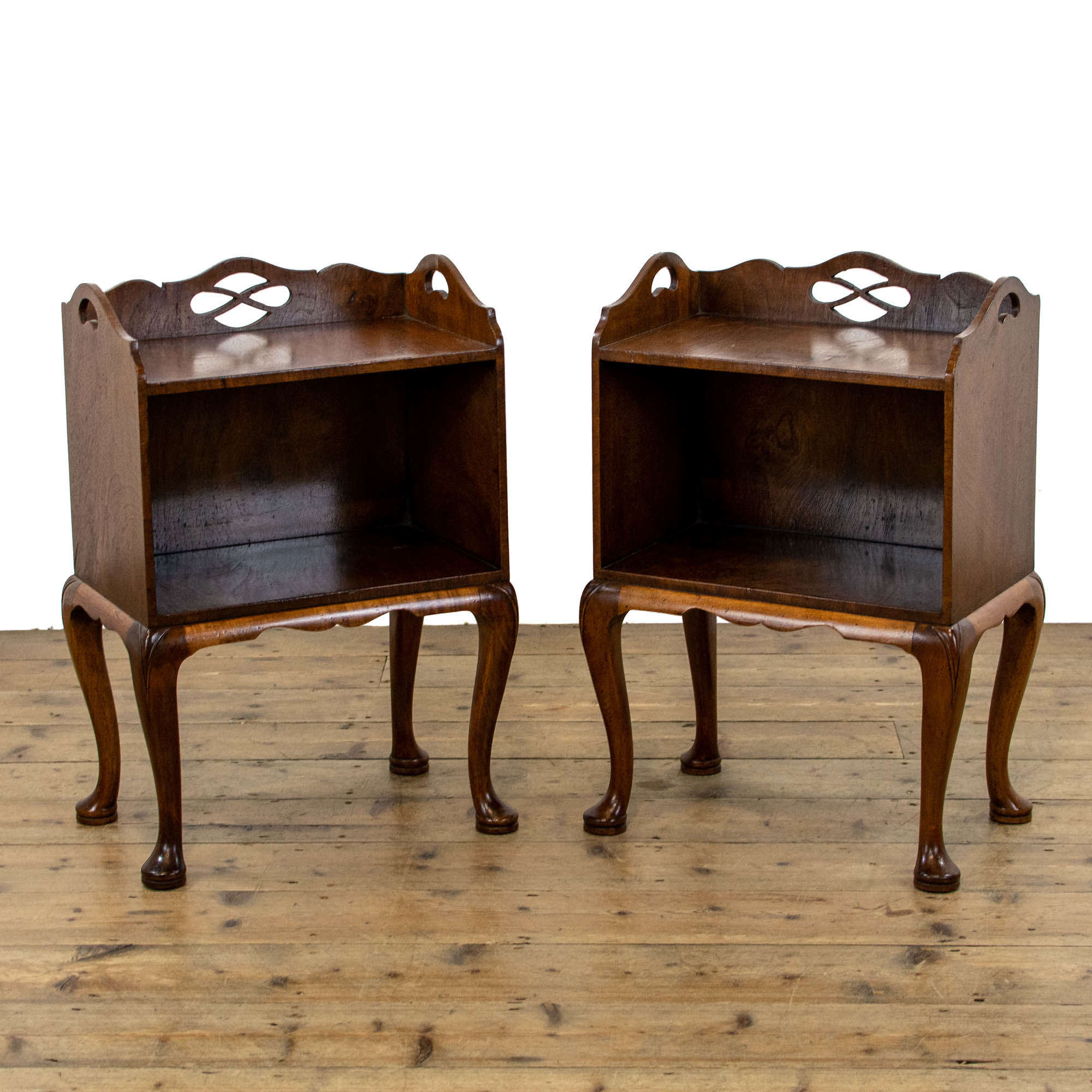 Pair of Antique Walnut Bedside Tables