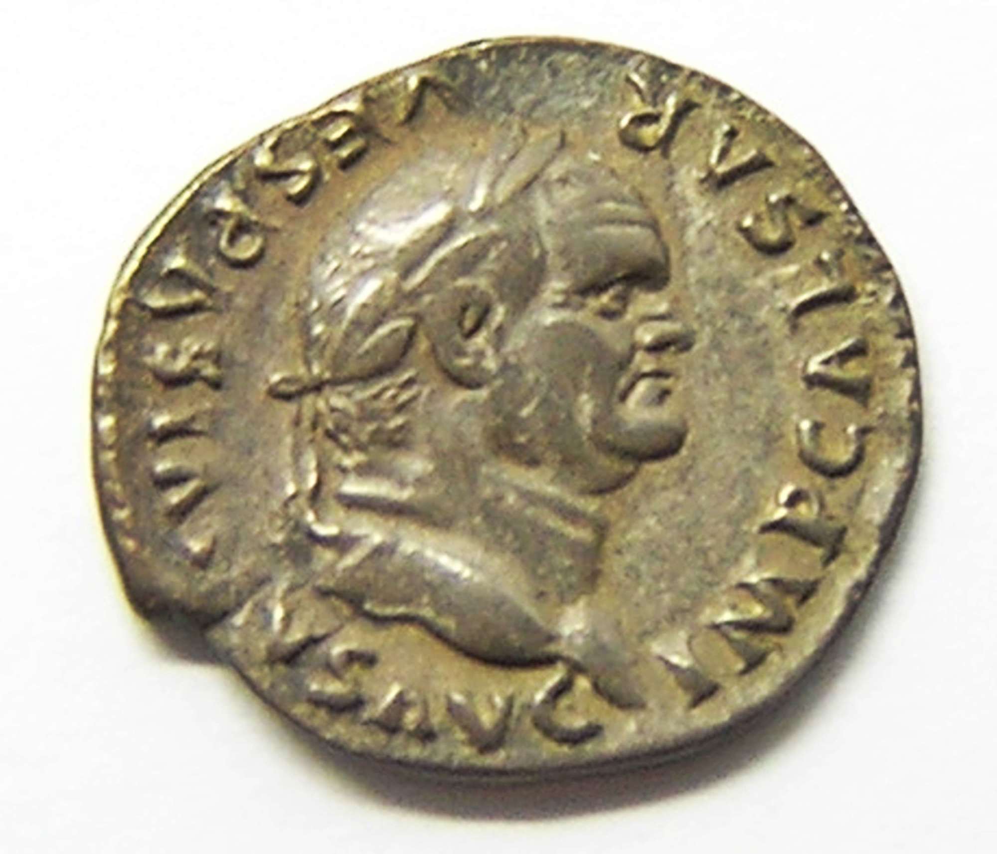 Ancient Roman Silver Denarius of Emperor Vespasian / Peace