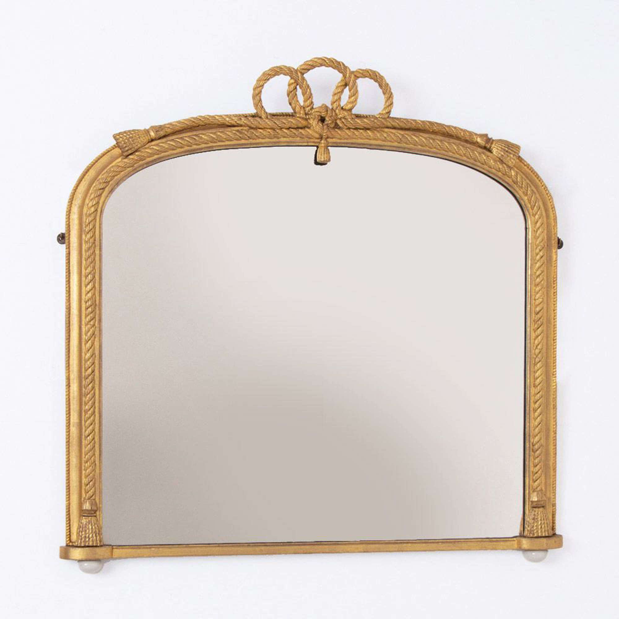 Antique Water Gilded Overmantle Maritime Rope Mirror c.1860