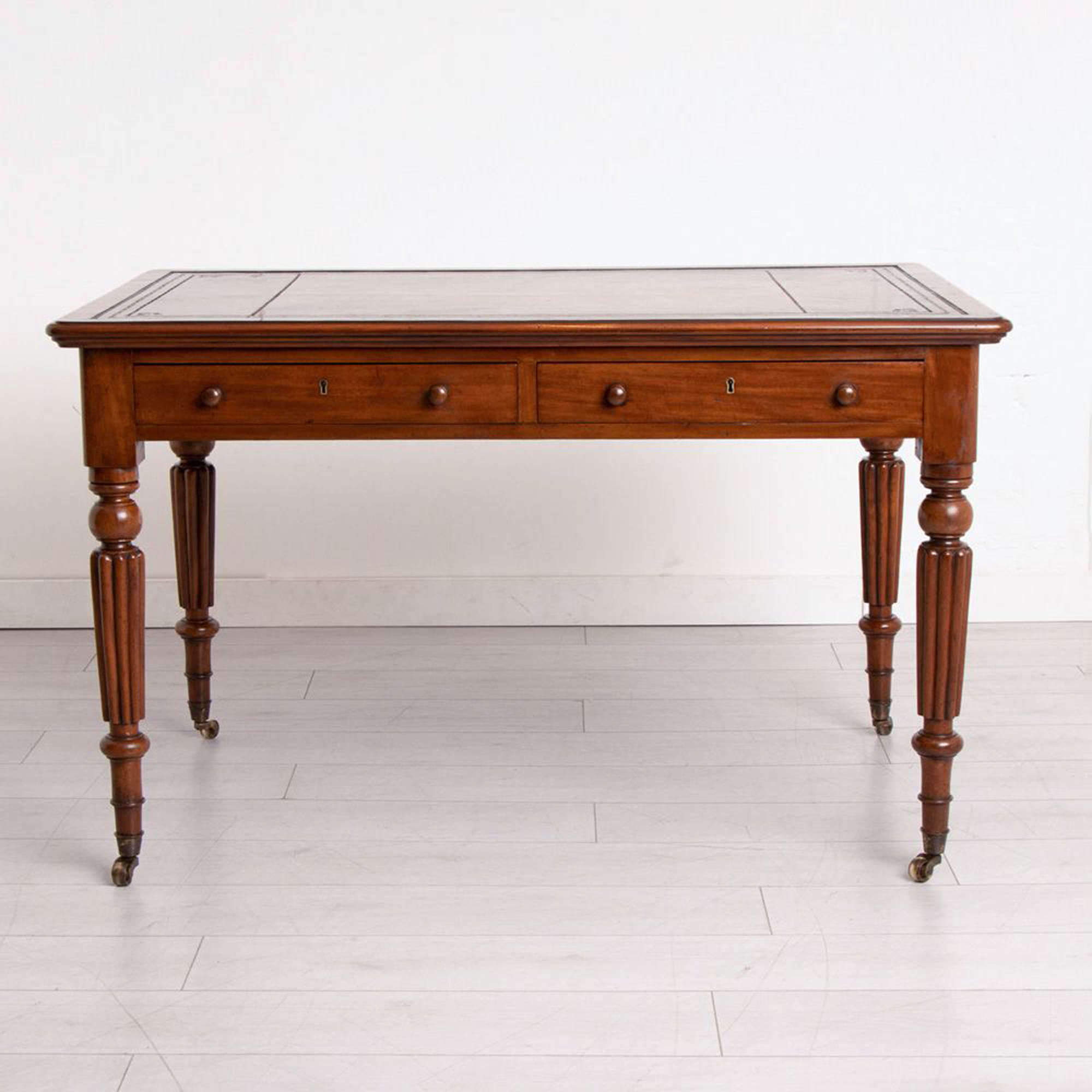 Victorian Mahogany Writing Table with fitted Leather Top c.1865