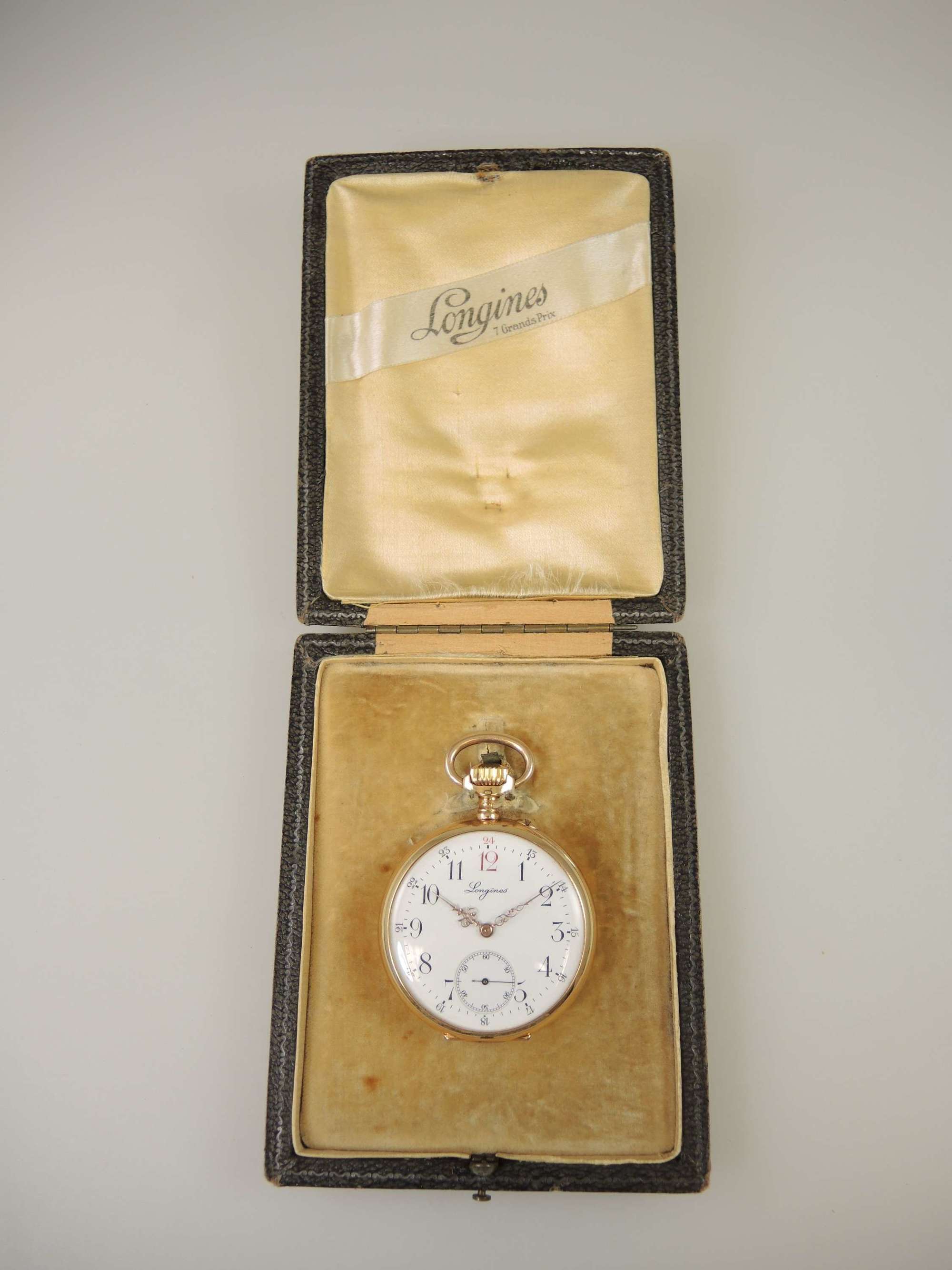 Solid 18K gold Longines pocket watch c1905