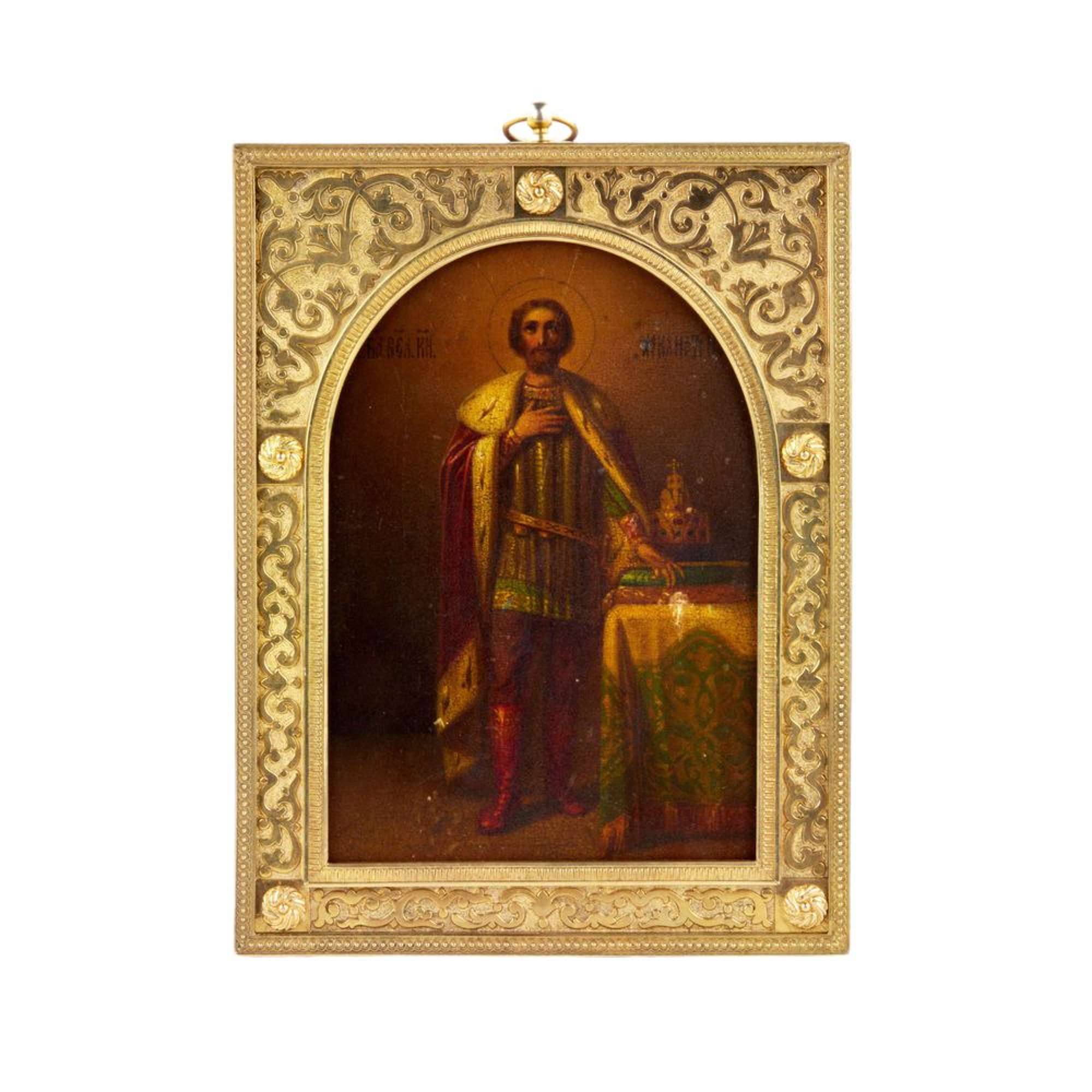 Icon of the Holy Prince Alexander Nevsky in a Silver Frame from Vladimirov