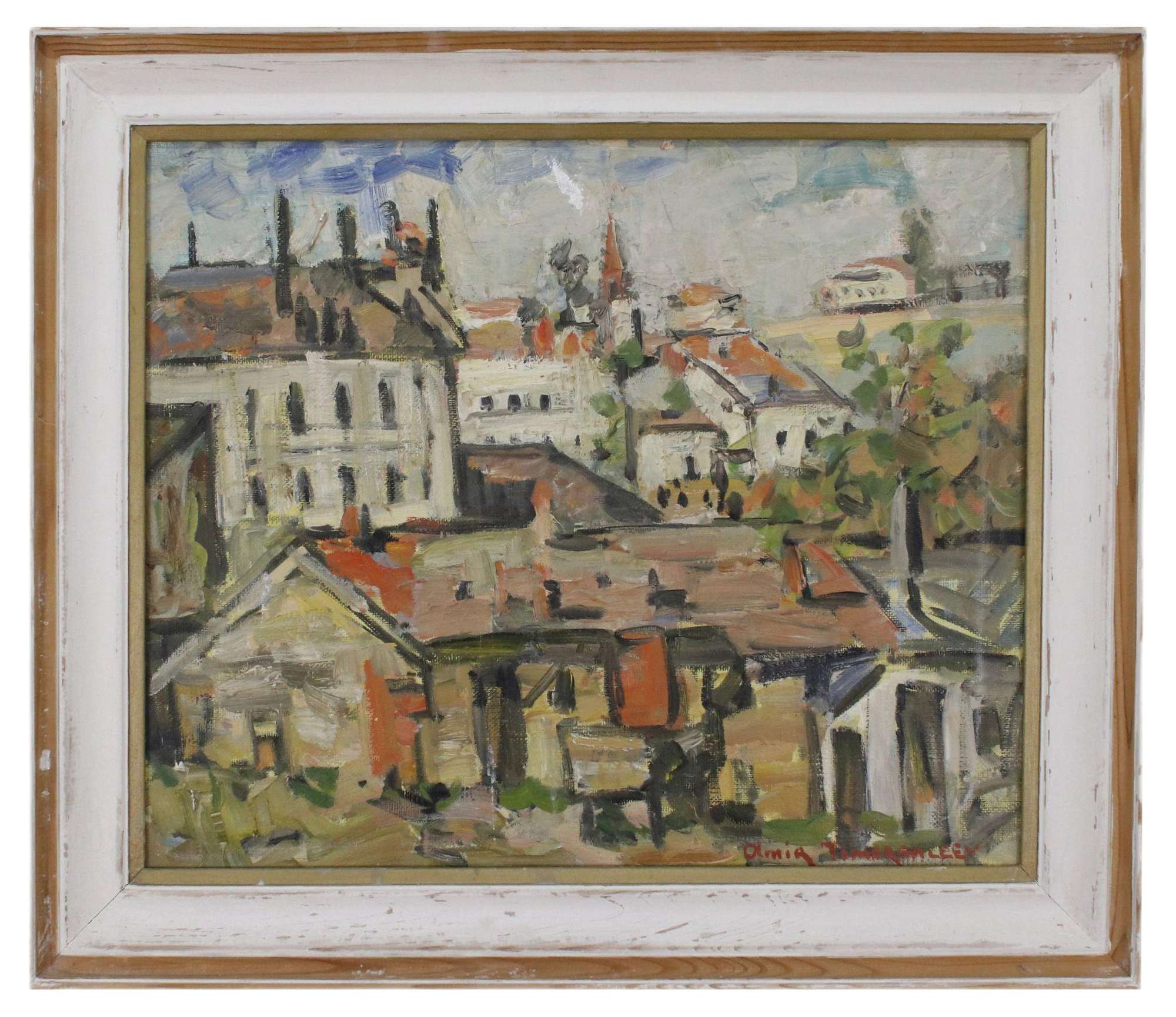 Amir Timergaleev, City Landscape, Oil on Canvas, Framed