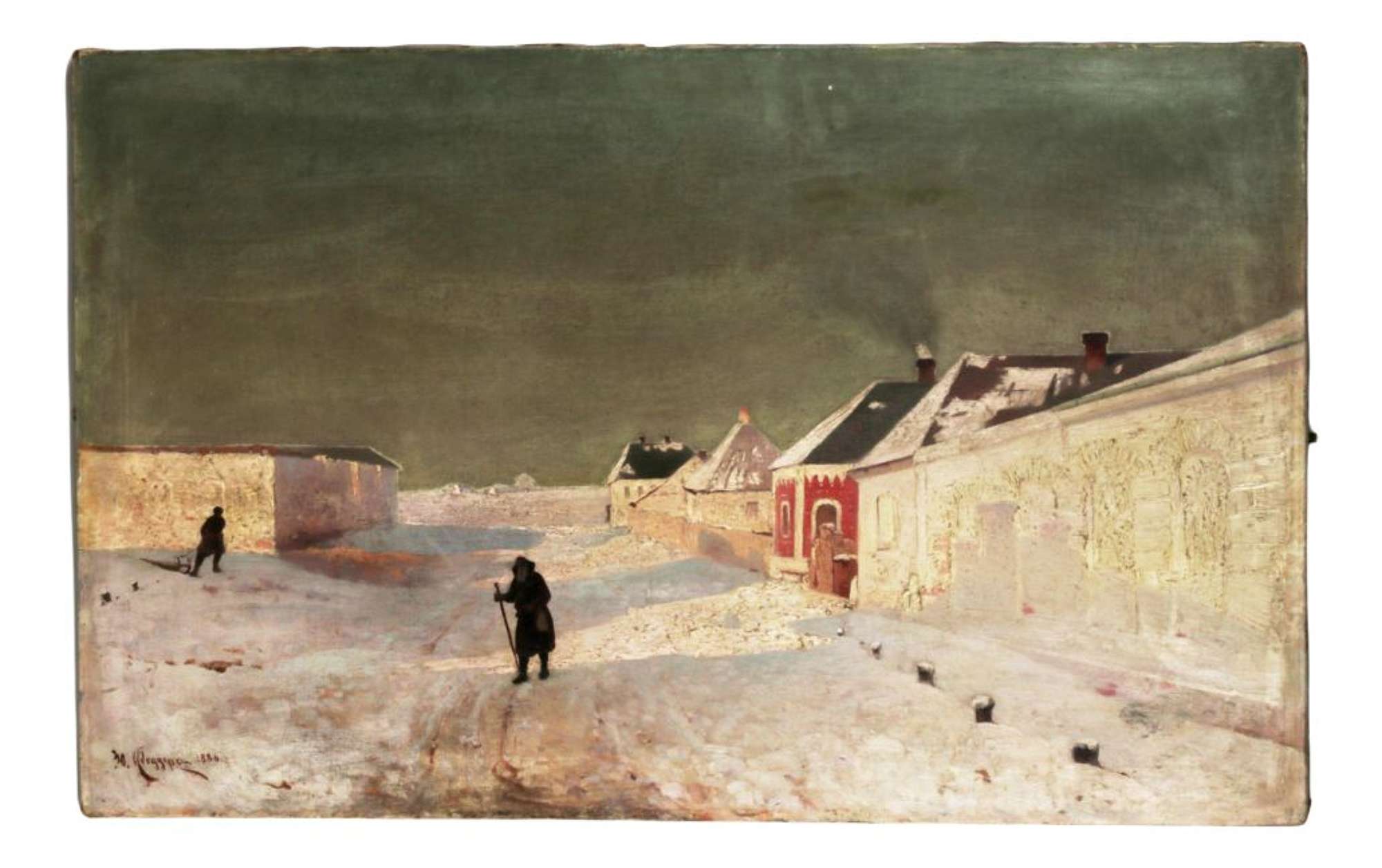 J Feders, Winter Landscape of Belgorod, 1886, Oil on Canvas, Framed