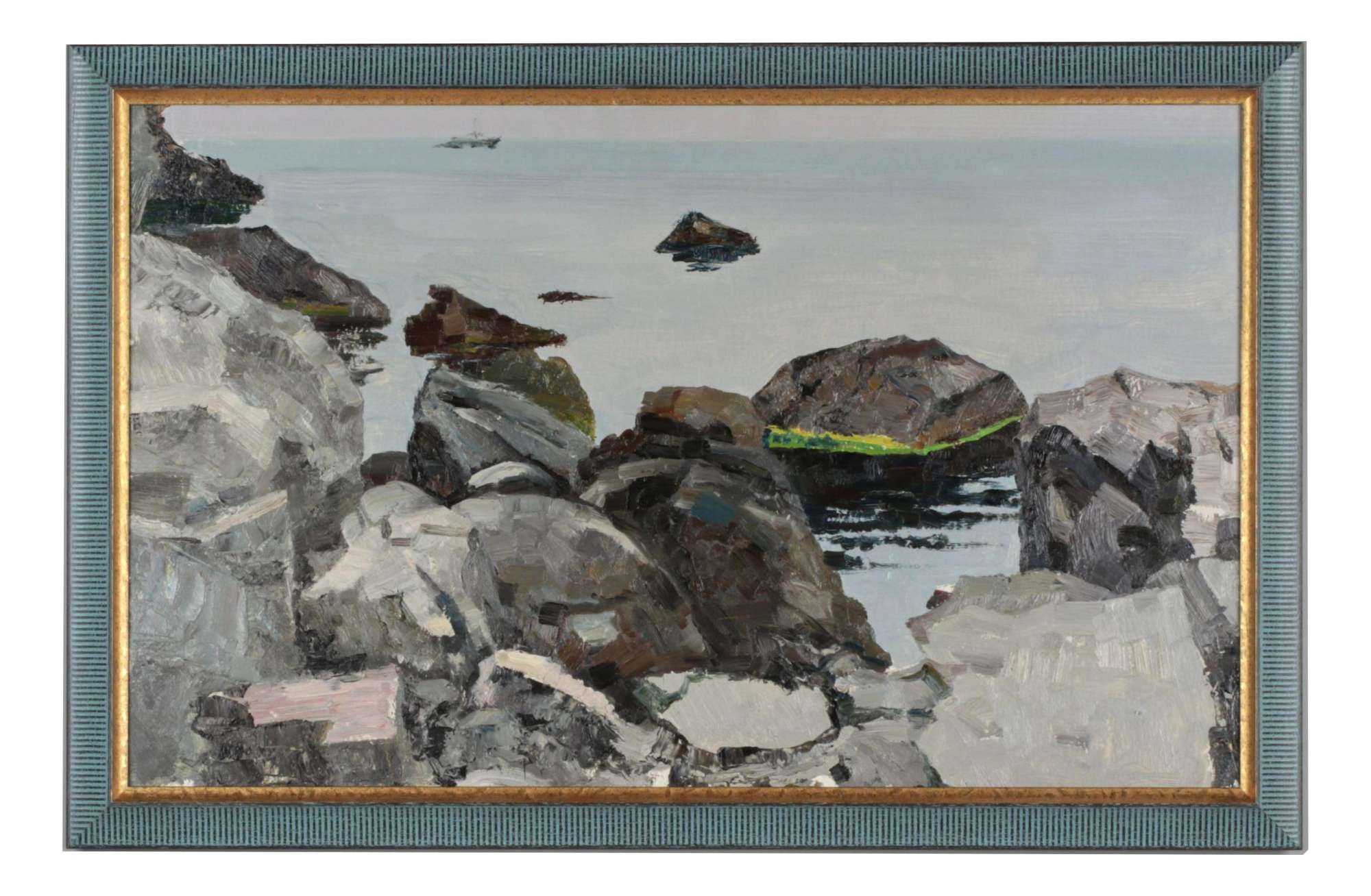 Vitaly Anatolyevich Polyakov, Crimea. Rocky Shore, 1980s, Oil on Cardboard, Framed