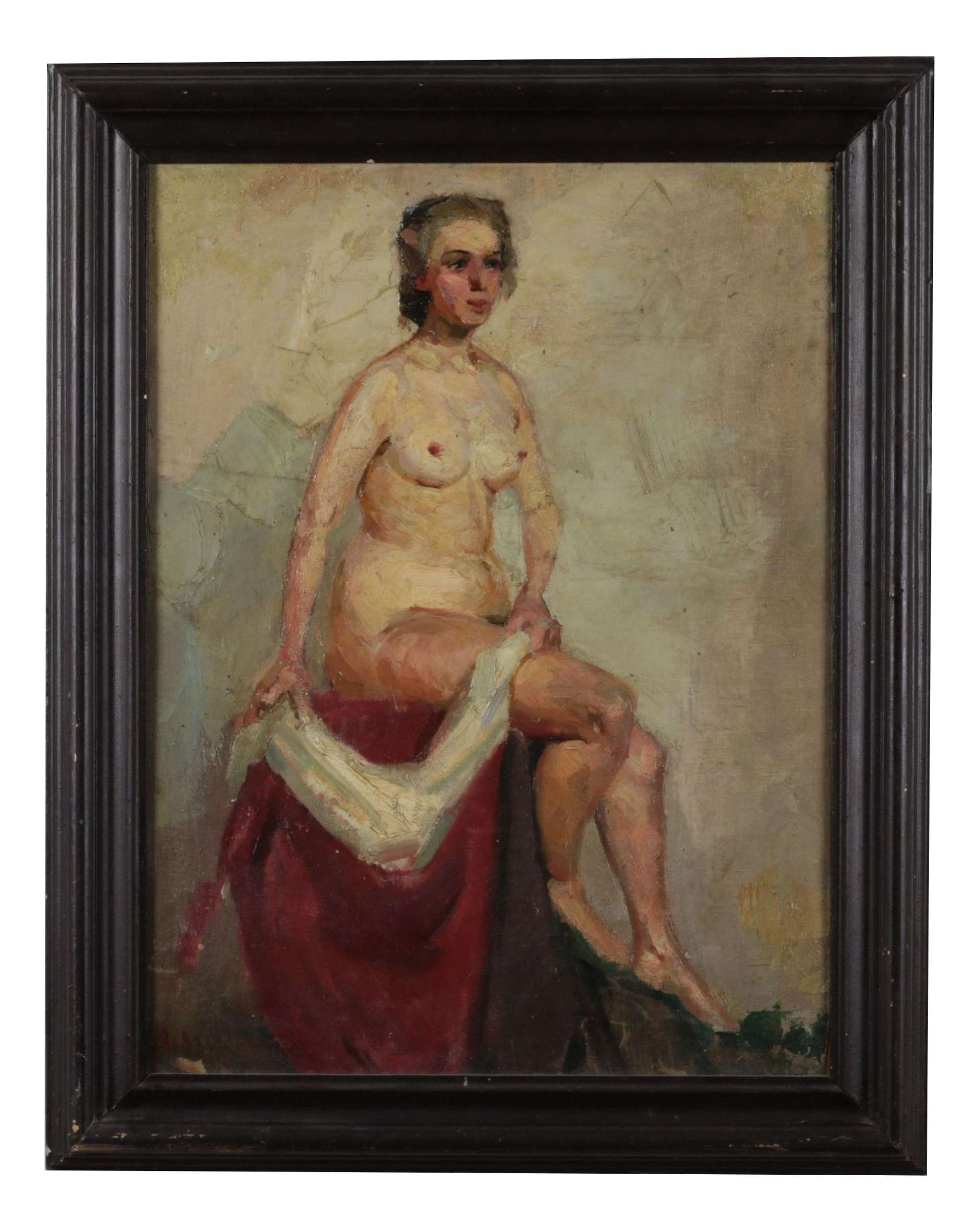 A Misurev, Nude, 20th Century, Oil on Canvas, Framed