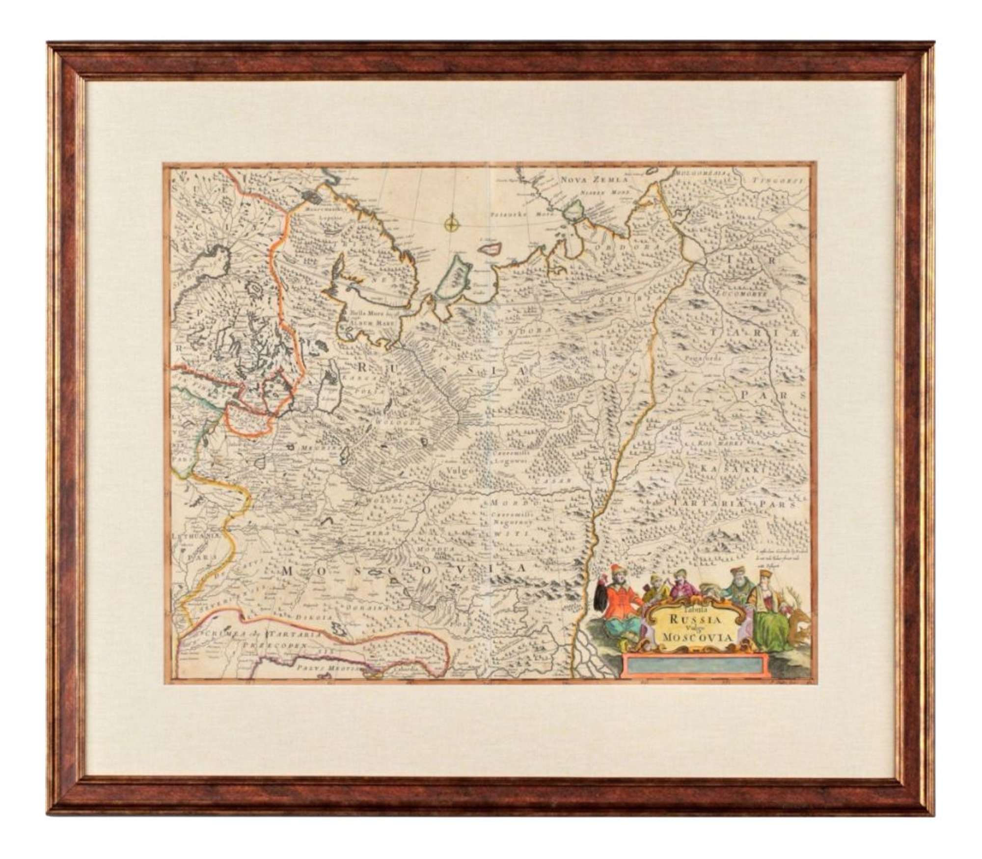 Frederick Dewitt, Map of Russia, Engraved, Framed