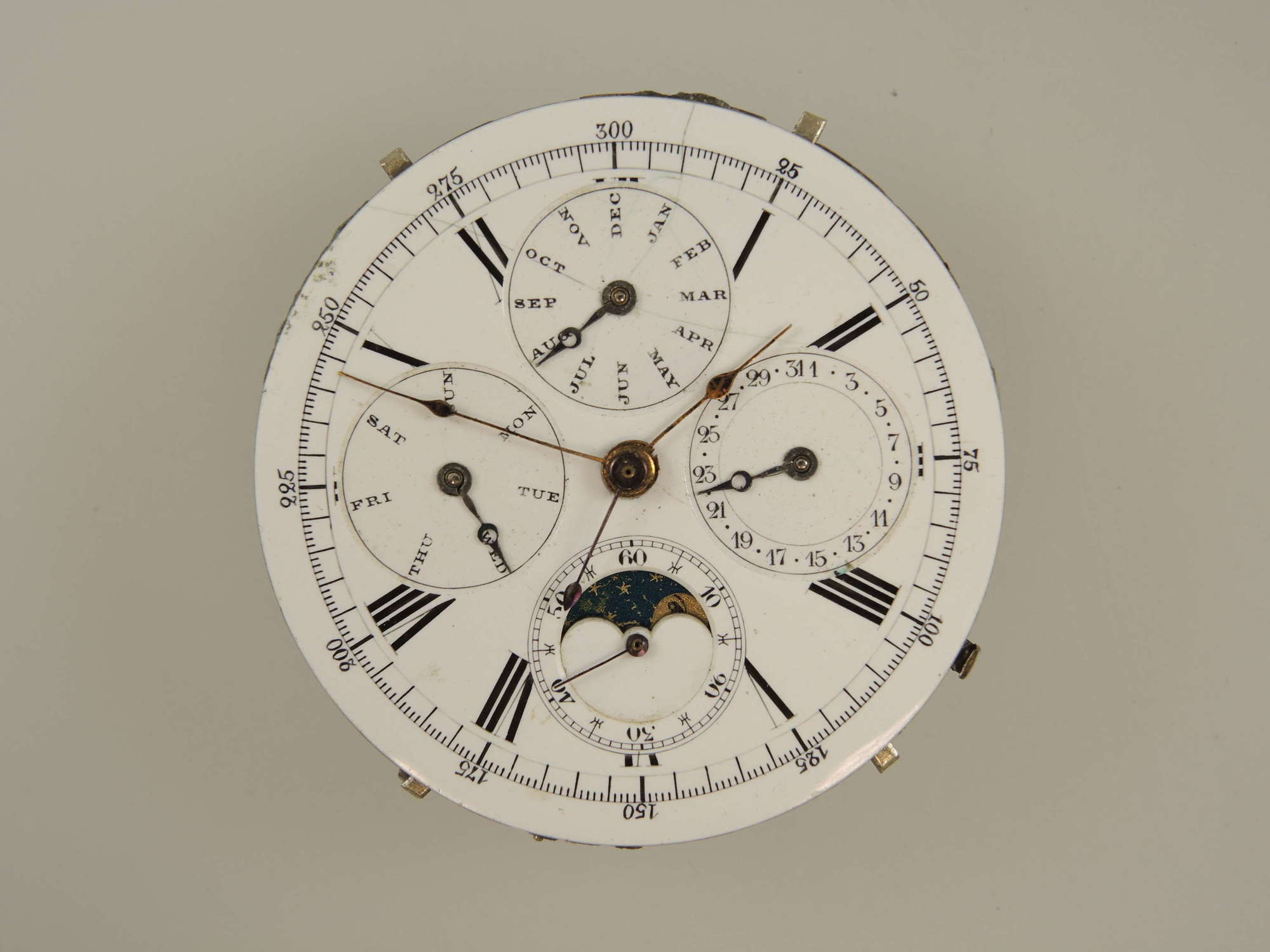 Moonphase Calendar, quarter repeater chronograph movement c1890