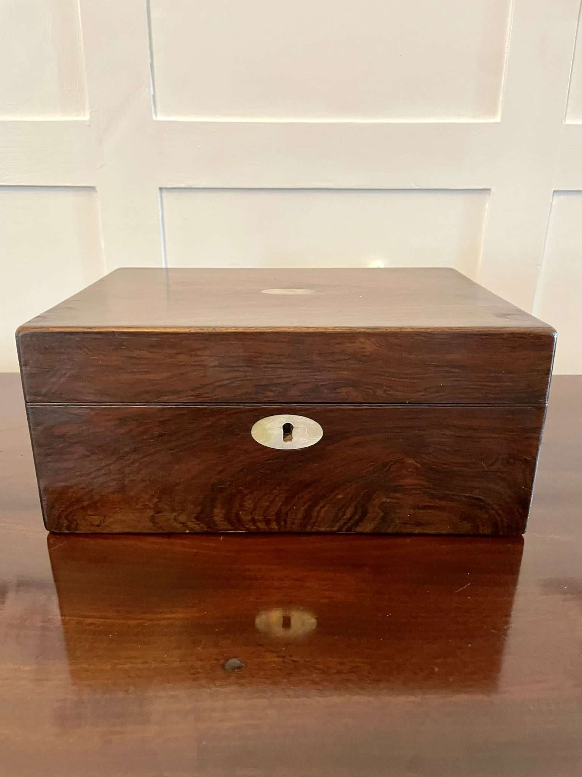 Antique Victorian Quality Rosewood Jewellery Box