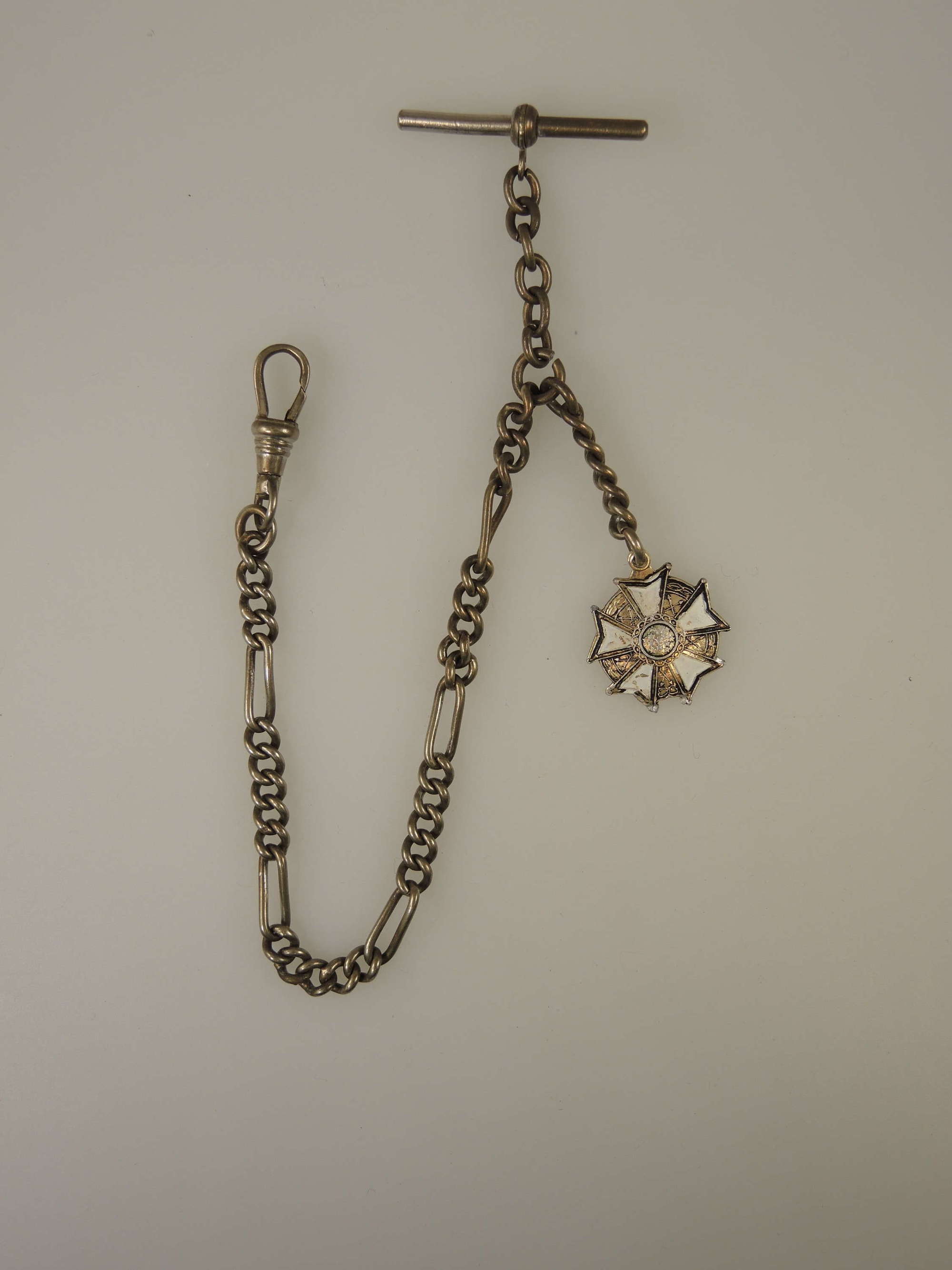 Victorian pocket watch chain with fob. c1890