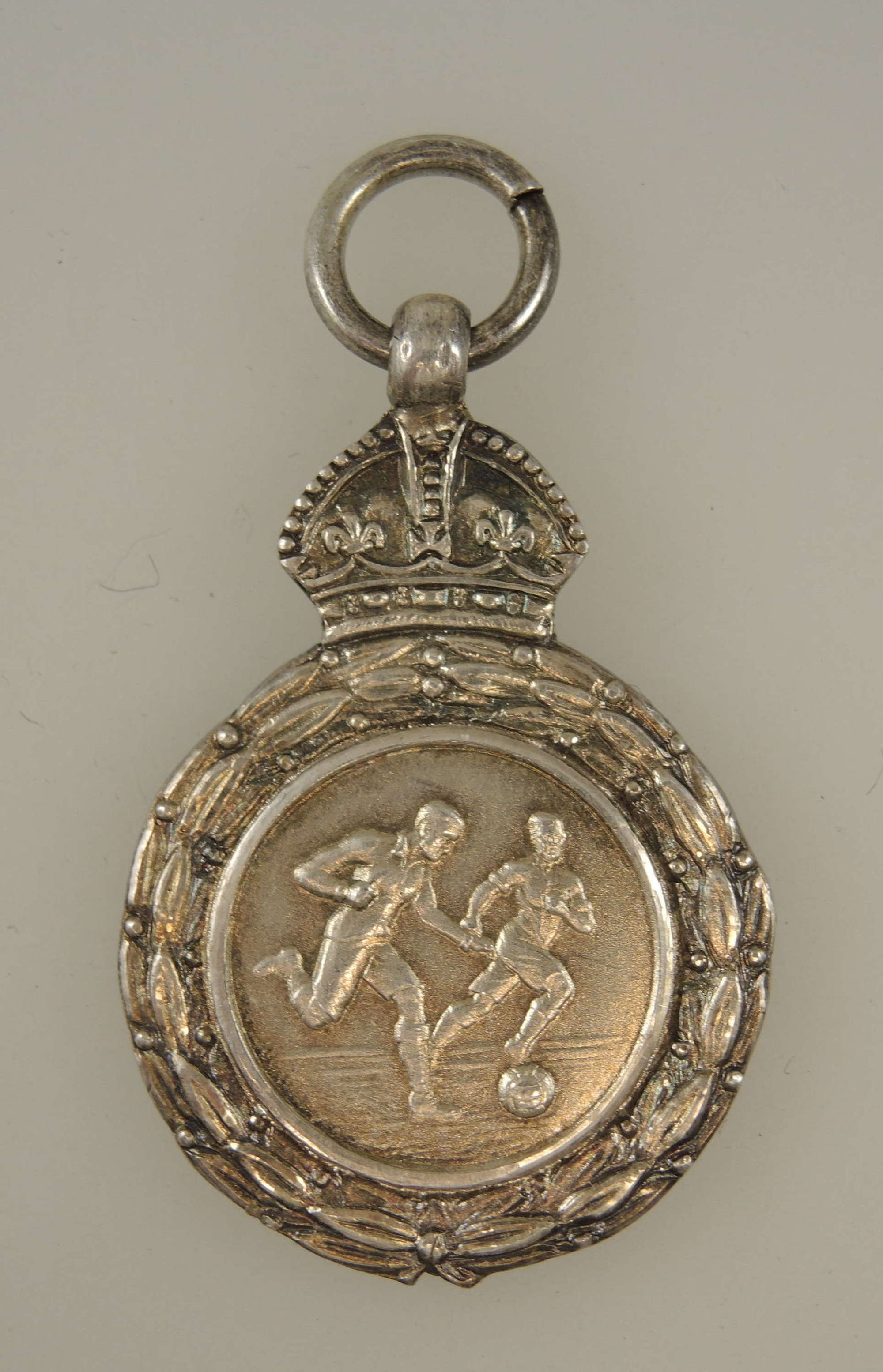 English silver FOOTBALL fob Birmingham 1935