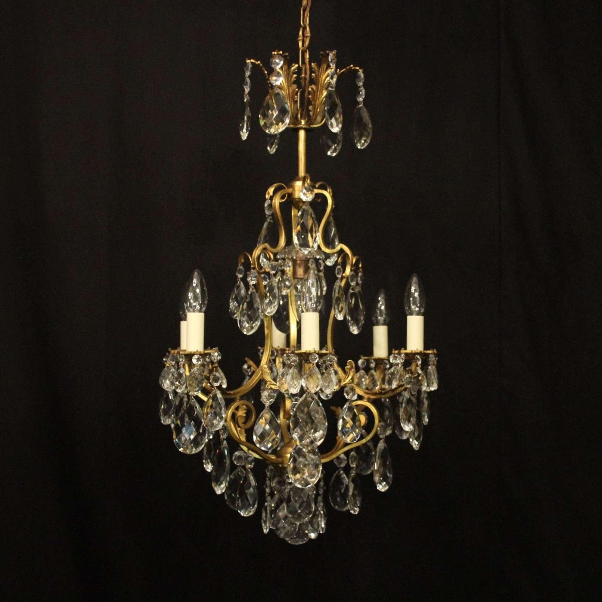 French Gilded Birdcage Antique Chandelier