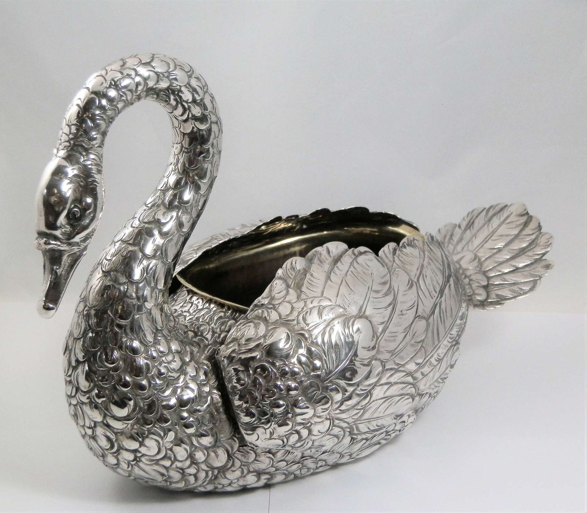 A rare German silver Edwardian swan, Hanau c.1900