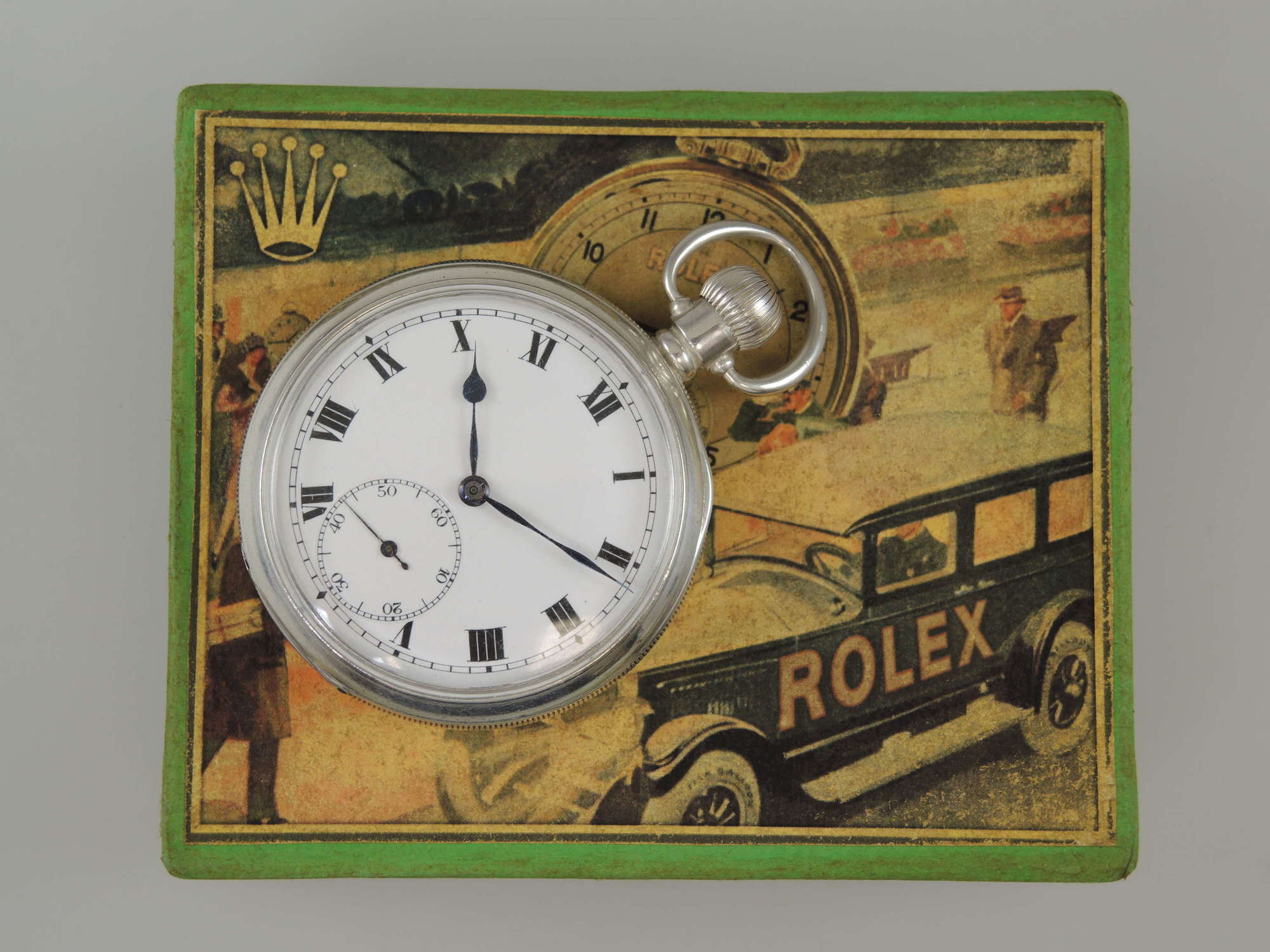 English silver vintage Rolex pocket watch c1918
