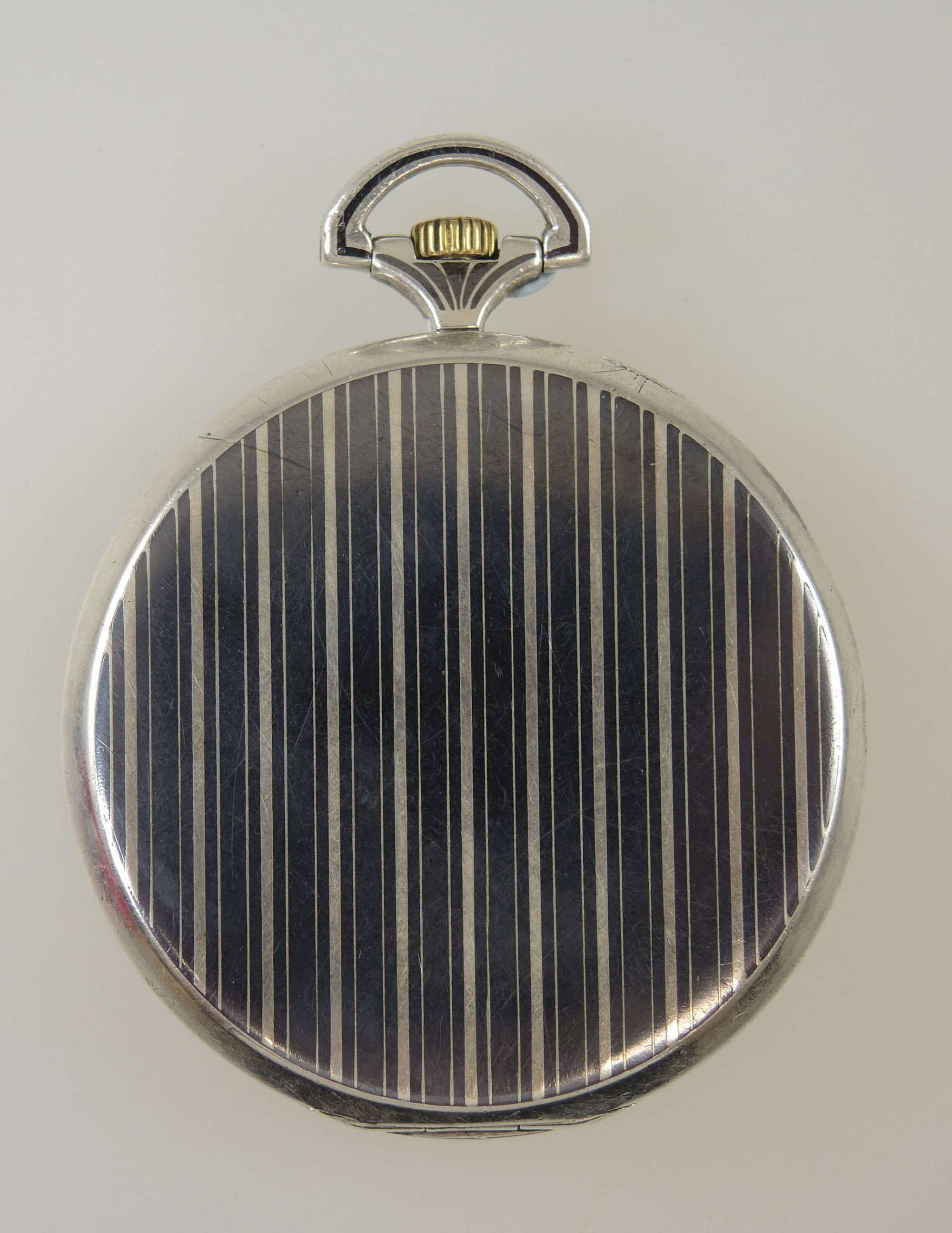 Art Nouveau silver and niello enamel pocket watch c1910