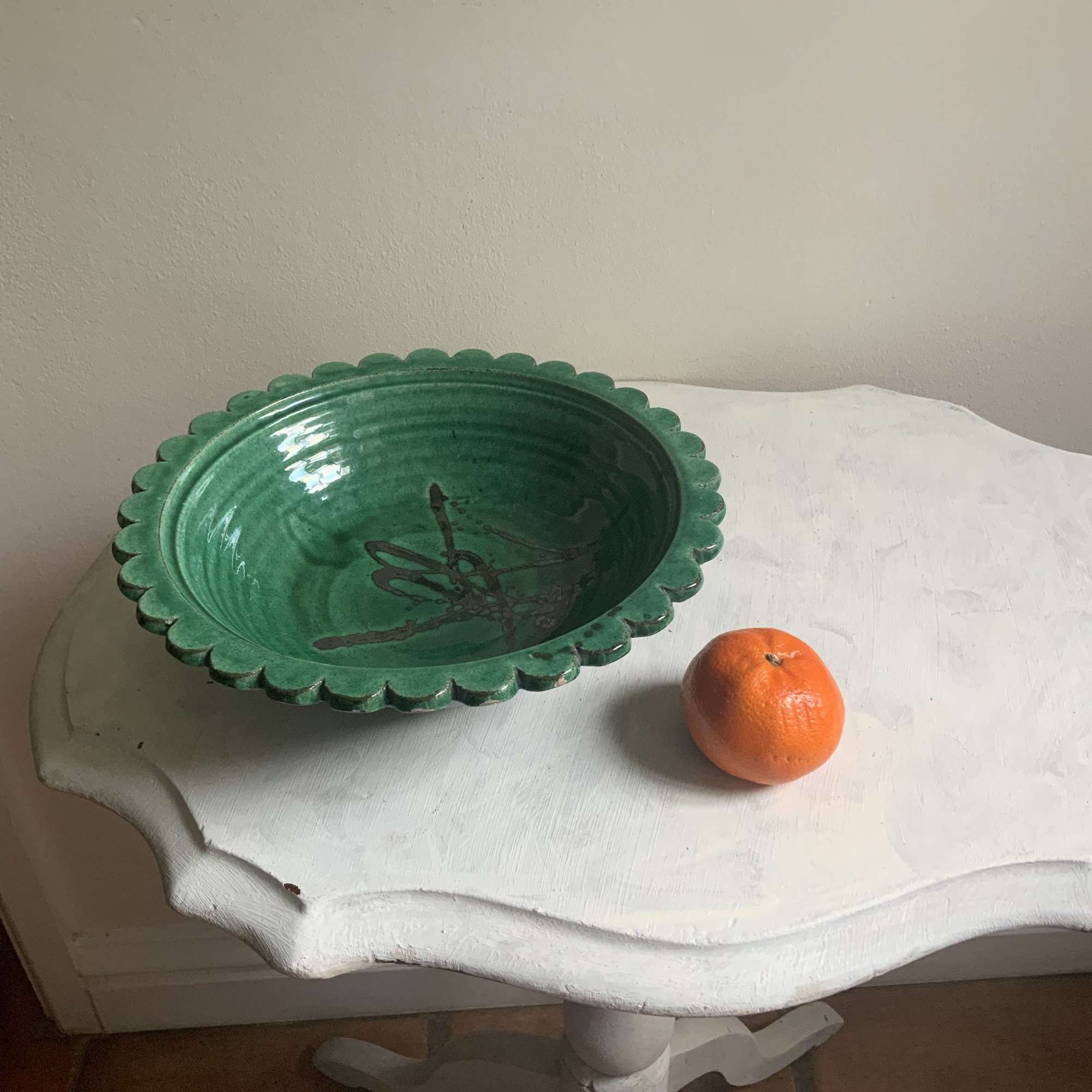 A Vintage Moroccan Tamegroute Pottery Bowl