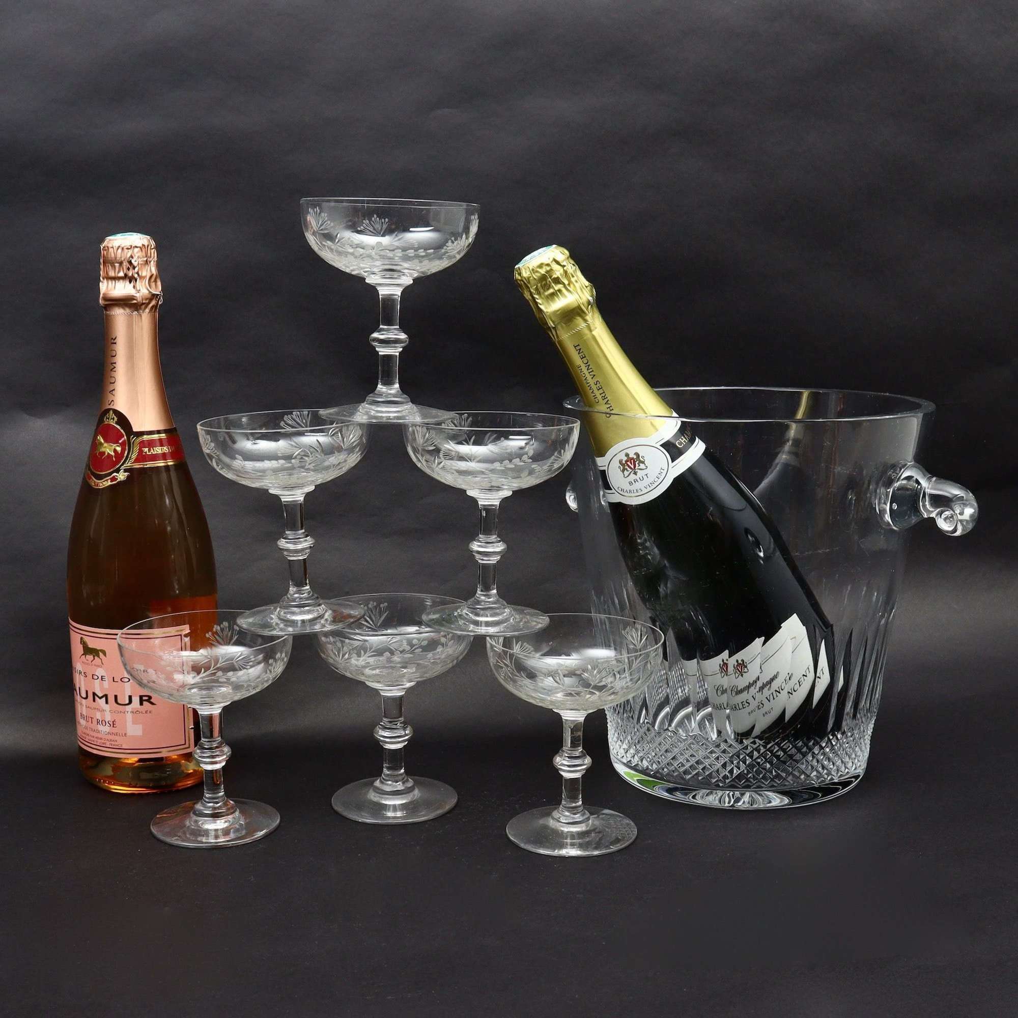 19 Crystal Champagne Coupes