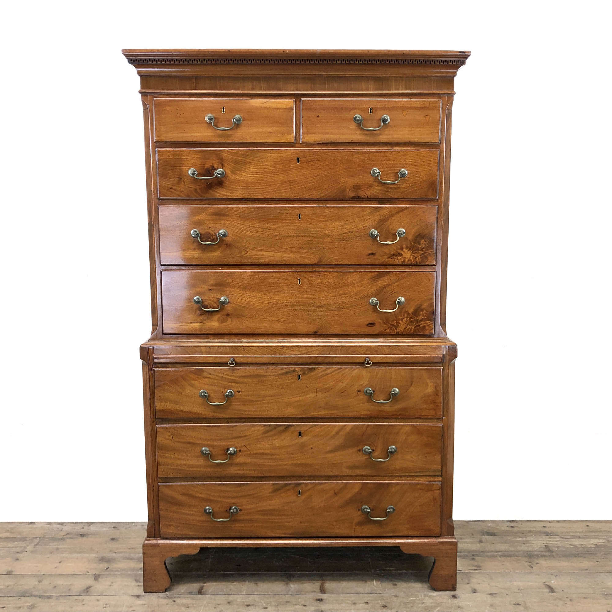 19th Century Antique Mahogany Chest On Chest