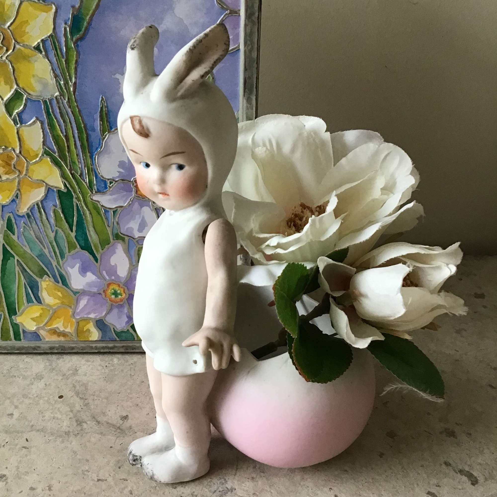 Heubach bunny child candy container c 1915