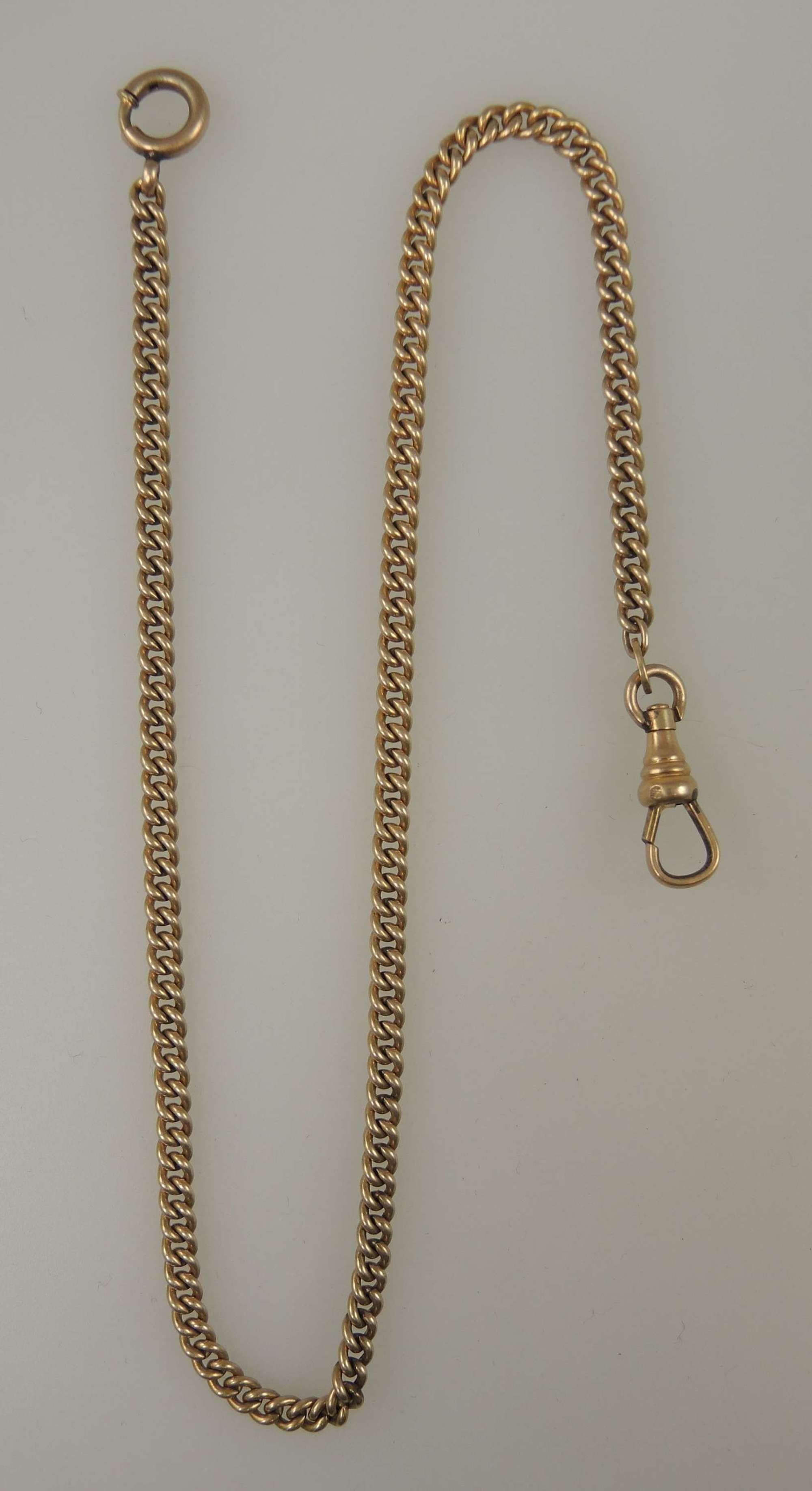 Elegant gold filled pocket watch chain c1910