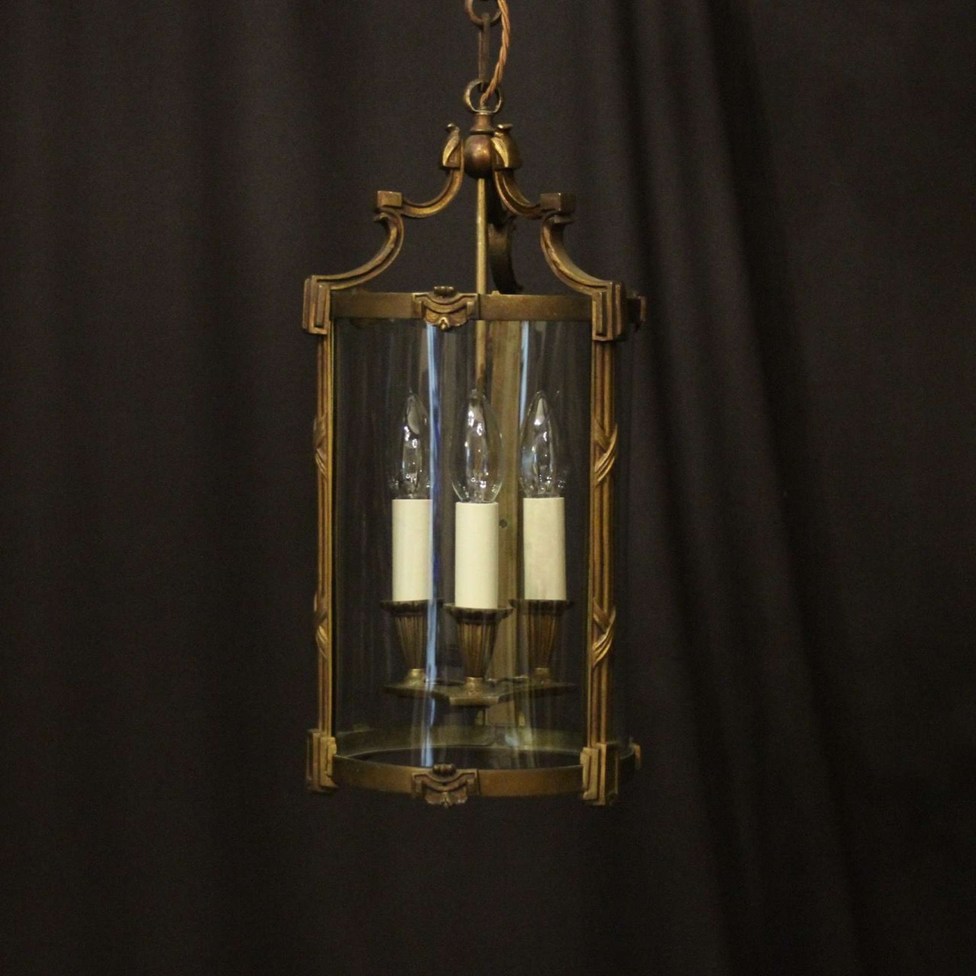 French Pair Of Gilded Bronze Antique Lanterns