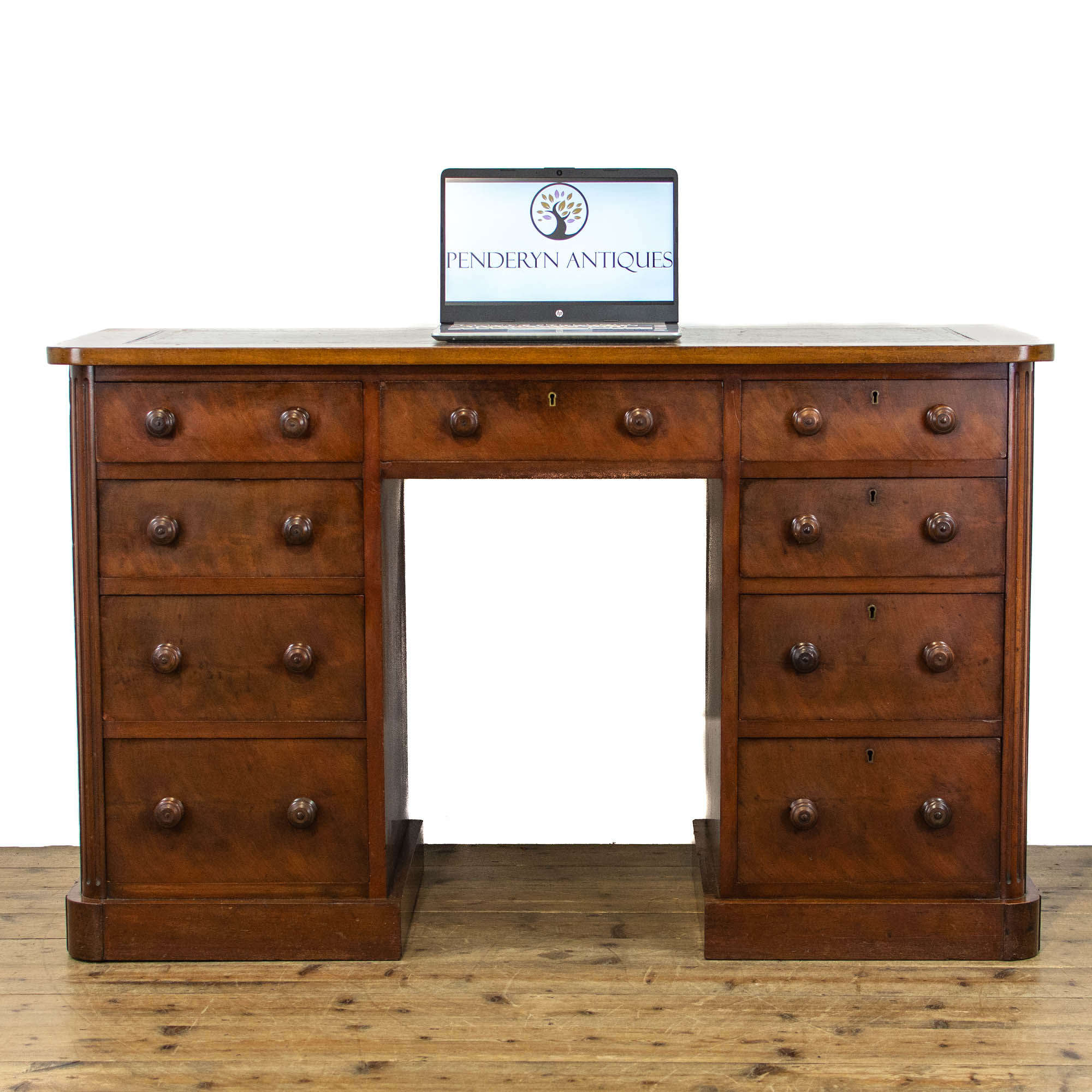 Victorian Antique Mahogany Kneehole Desk
